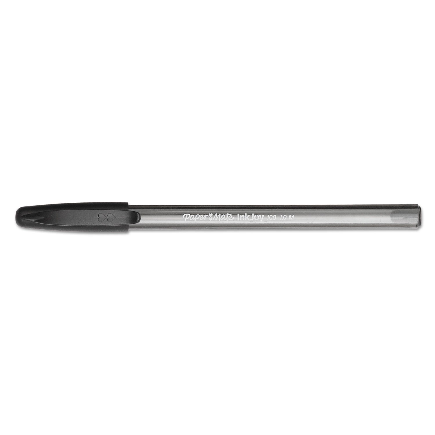 InkJoy 100 Ballpoint Pen, Stick, Medium 1 mm, Black Ink, Smoke/Black Barrel, Dozen