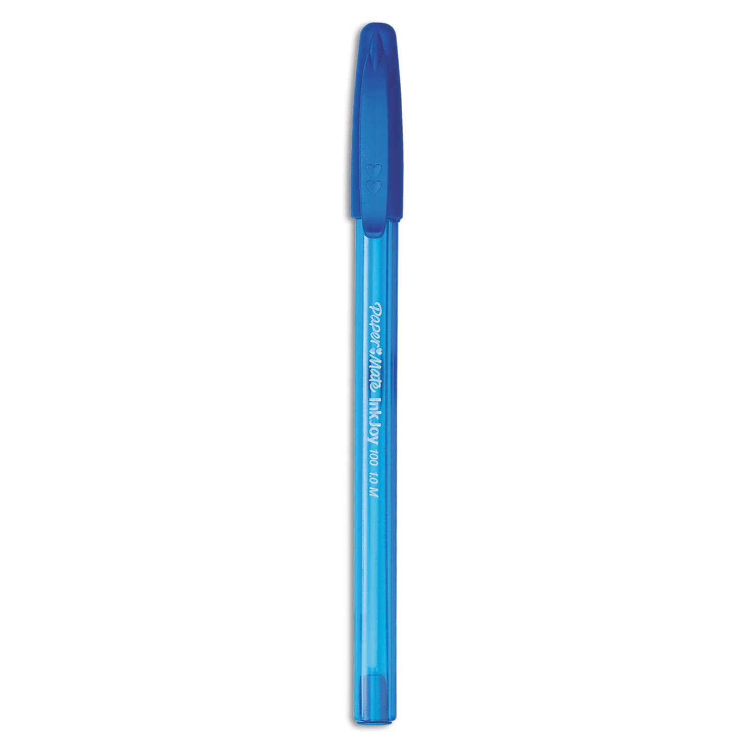 inkjoy-100-ballpoint-pen-stick-medium-1-mm-blue-ink-translucent-blue-barrel-dozen_pap1951256 - 1