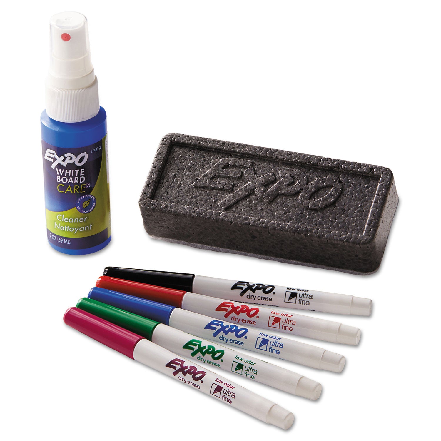 low-odor-dry-erase-marker-starter-set-extra-fine-bullet-tip-assorted-colors-5-set_san1884310 - 2