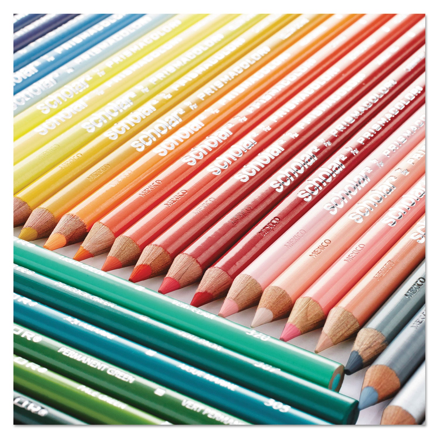 Scholar Colored Pencil Set, 3 mm, 2B, Assorted Lead and Barrel Colors, 24/Pack - 