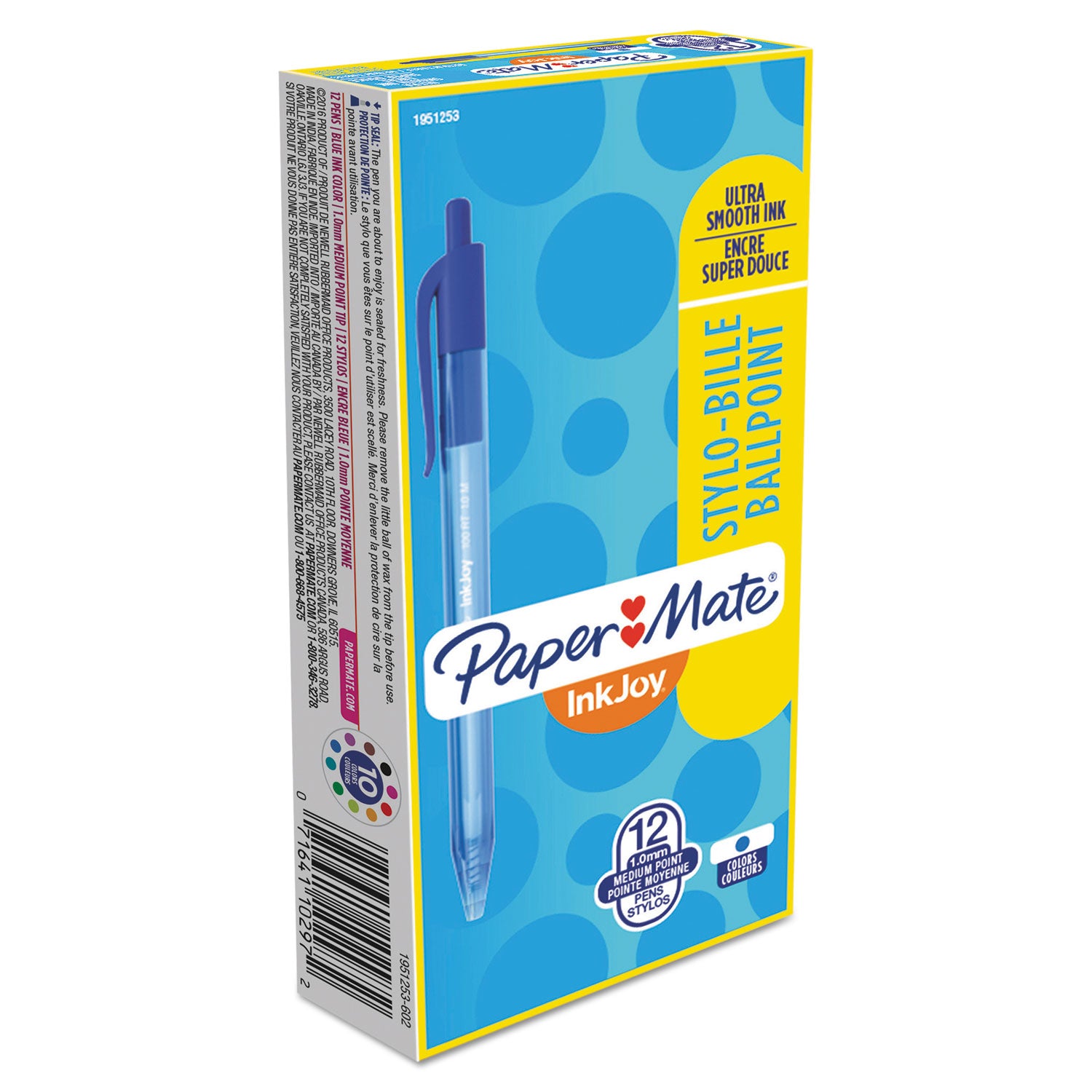 inkjoy-100-rt-ballpoint-pen-retractable-medium-1-mm-blue-ink-translucent-blue-barrel-dozen_pap1951253 - 2