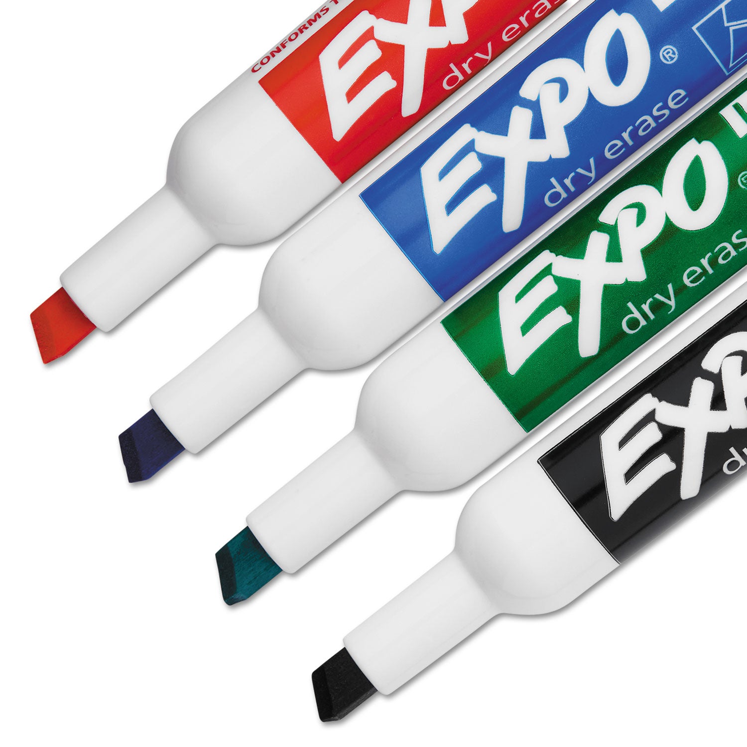 Low-Odor Dry Erase Marker Starter Set, Broad Chisel Tip, Assorted Colors, 4/Set - 