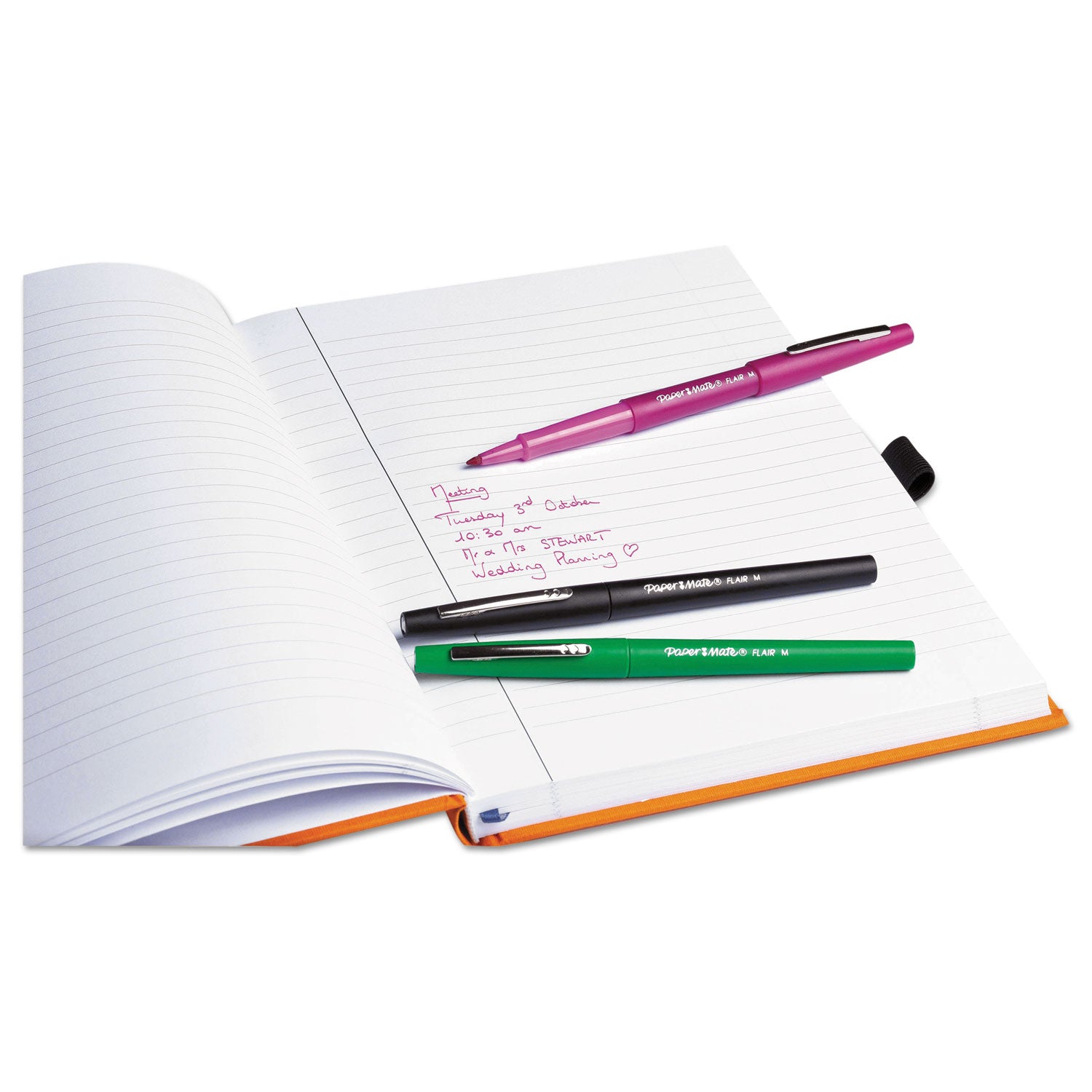 Point Guard Flair Felt Tip Porous Point Pen, Stick, Medium 0.7 mm, Red Ink, Red Barrel, Dozen