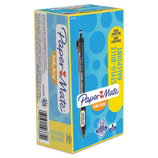 InkJoy 300 RT Ballpoint Pen, Refillable, Retractable, Medium 1 mm, Black Ink, Black Barrel, 36/Box