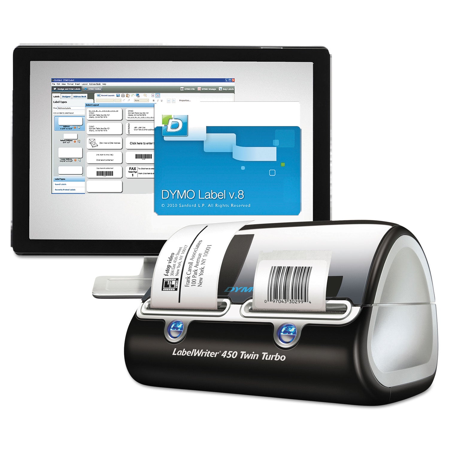 LabelWriter 450 Twin Turbo Label Printer, 71 Labels/min Print Speed, 5.5 x 8.4 x 7.4