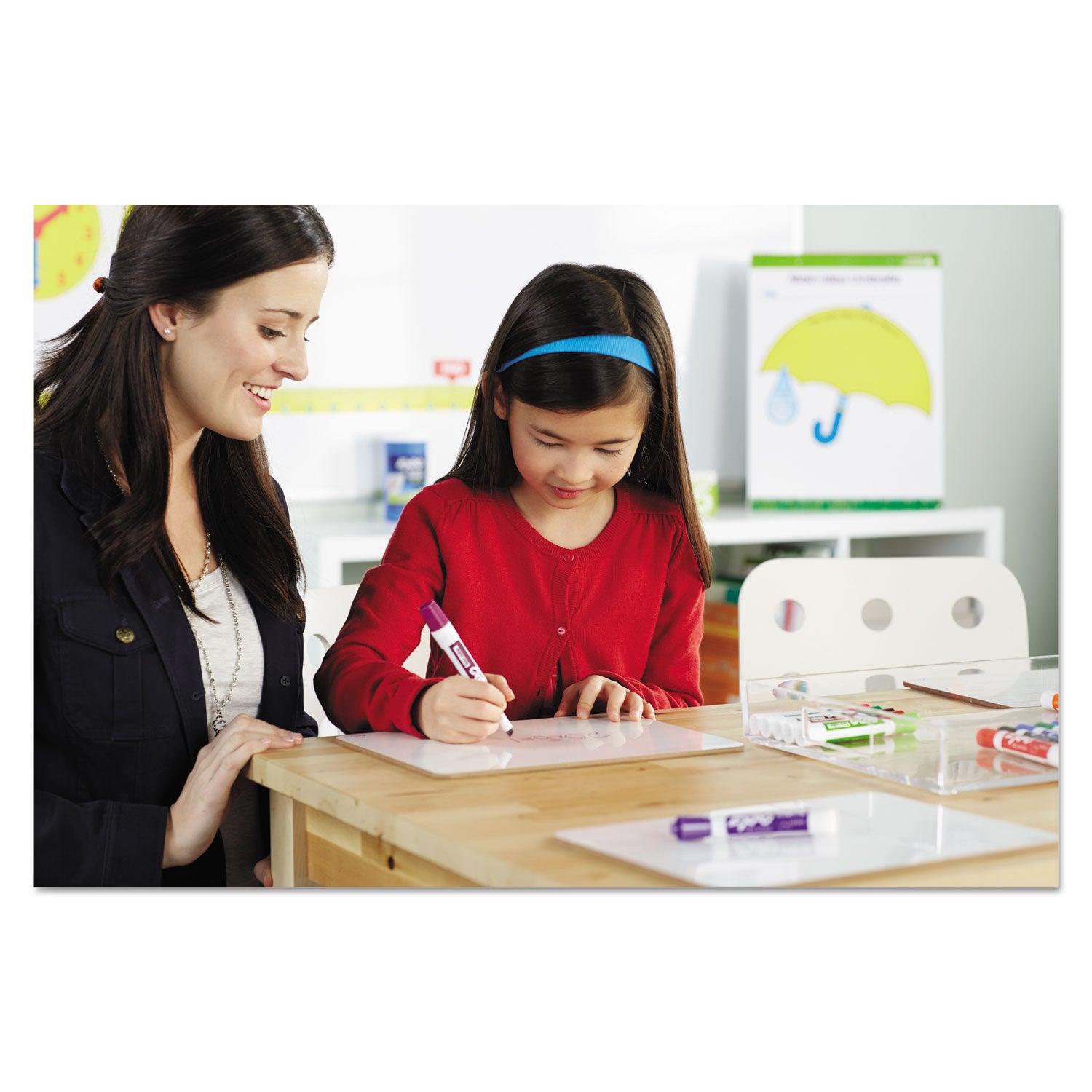Low-Odor Dry-Erase Marker, Medium Bullet Tip, Assorted Colors, 4/Set