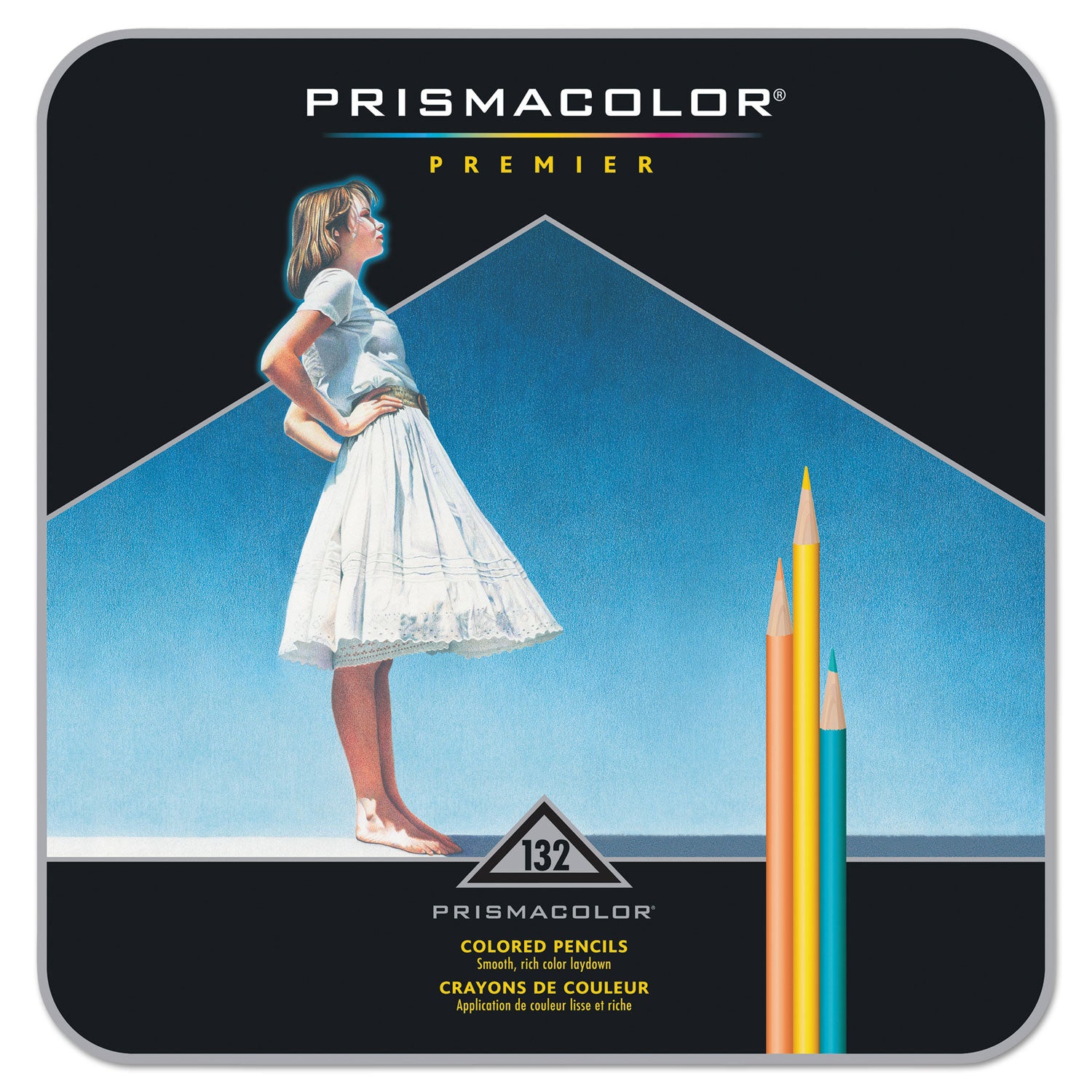 Premier Colored Pencil, 0.7 mm, 2B, Assorted Lead and Barrel Colors, 132/Pack - 