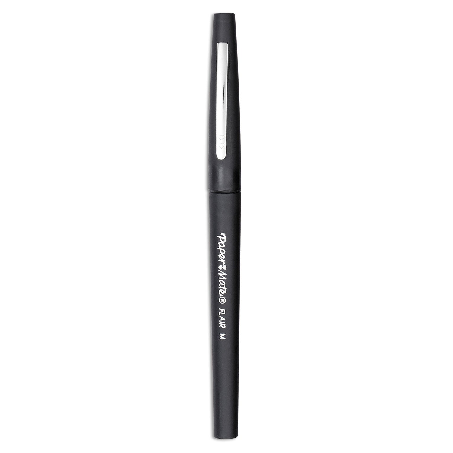 Point Guard Flair Felt Tip Porous Point Pen, Stick, Medium 0.7 mm, Black Ink, Black Barrel, 36/Box - 