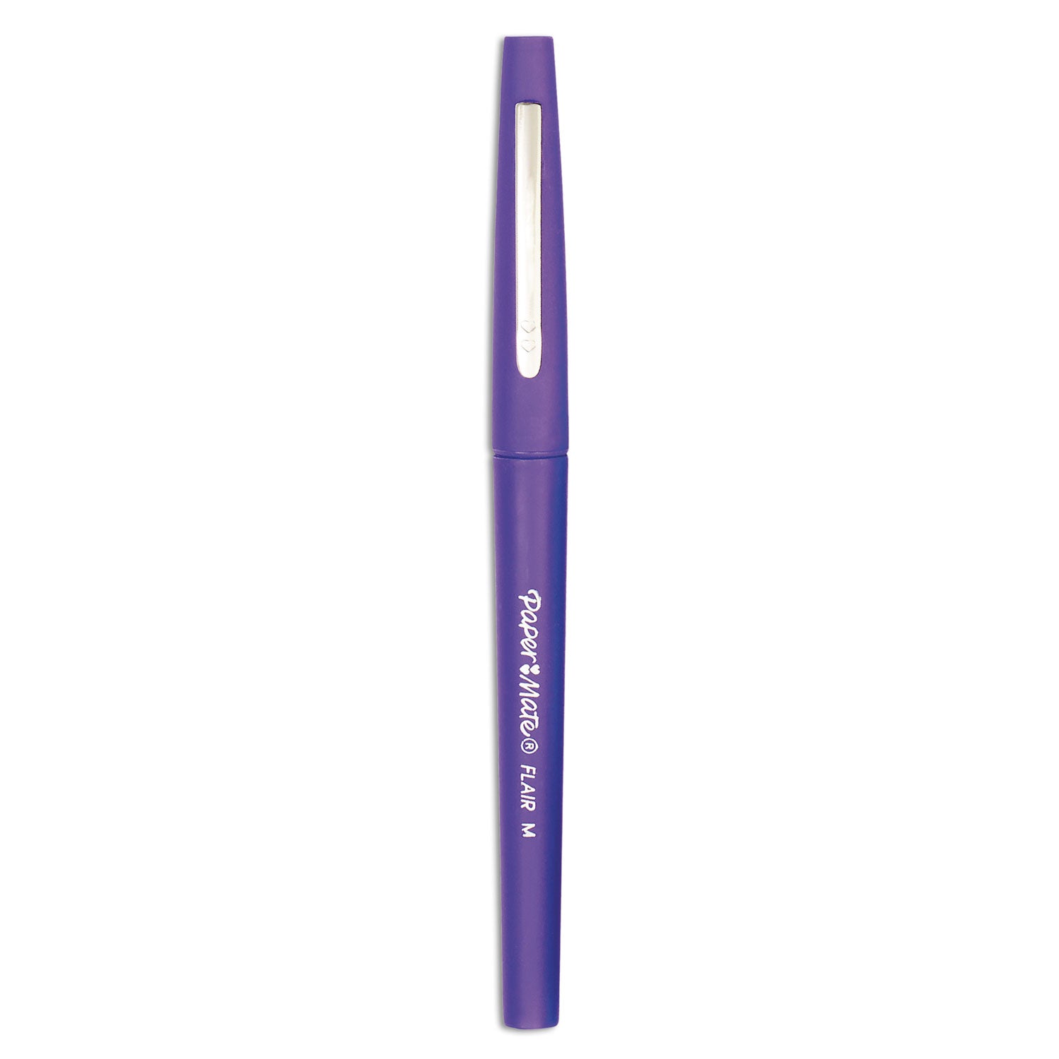 Point Guard Flair Felt Tip Porous Point Pen, Stick, Medium 0.7 mm, Purple Ink, Purple Barrel, Dozen - 