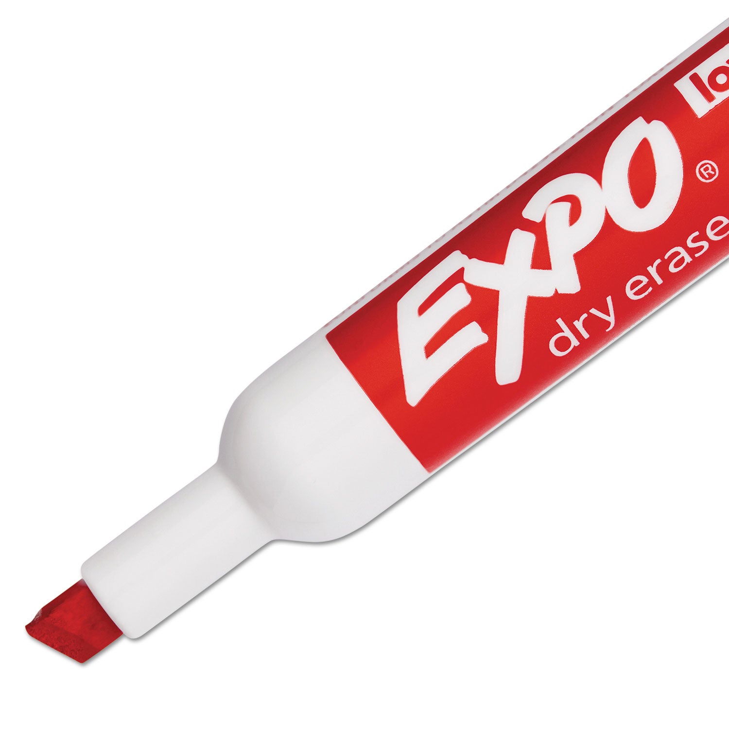 Low-Odor Dry-Erase Marker, Broad Chisel Tip, Red, Dozen - 