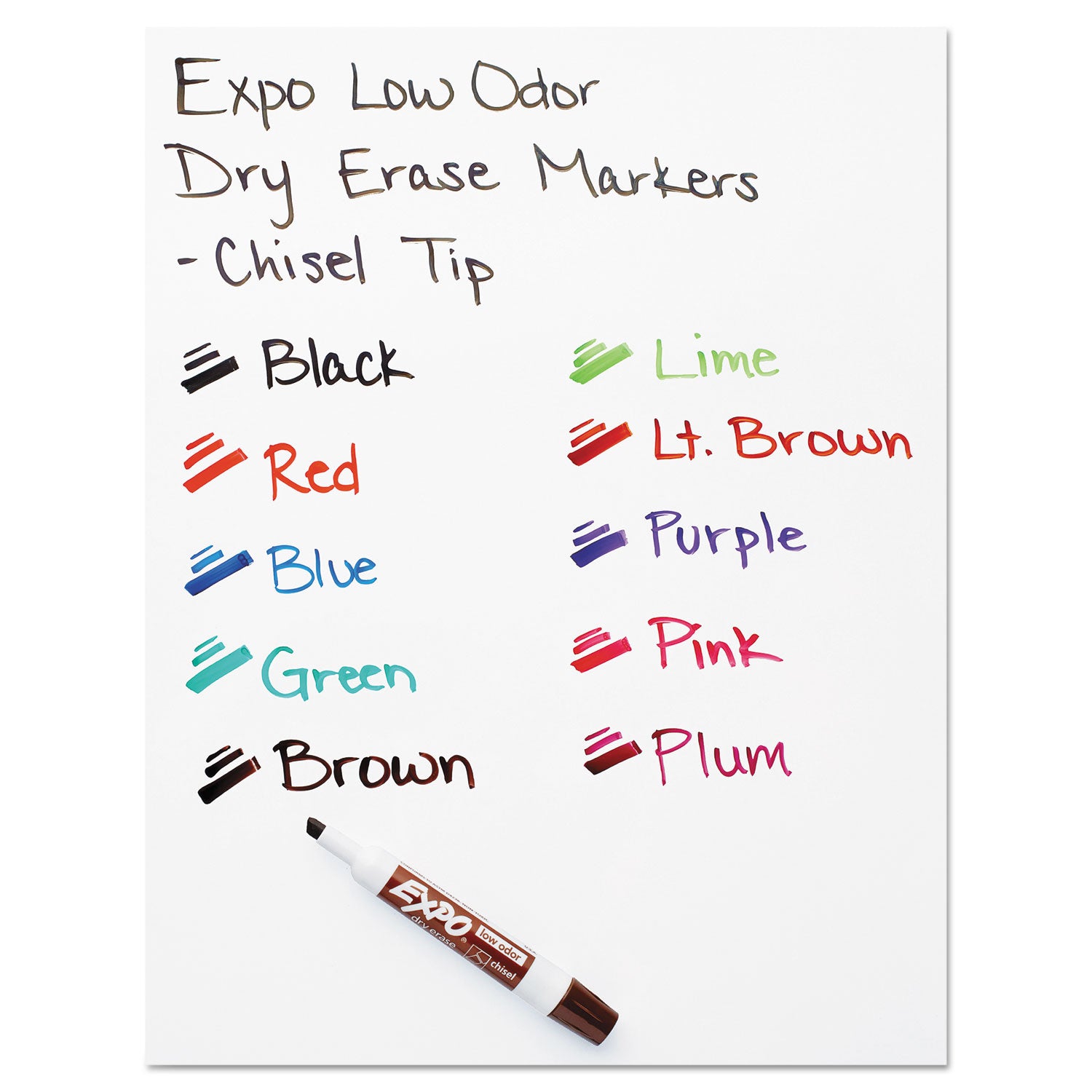 Low-Odor Dry-Erase Marker Value Pack, Broad Chisel Tip, Black, 36/Box - 