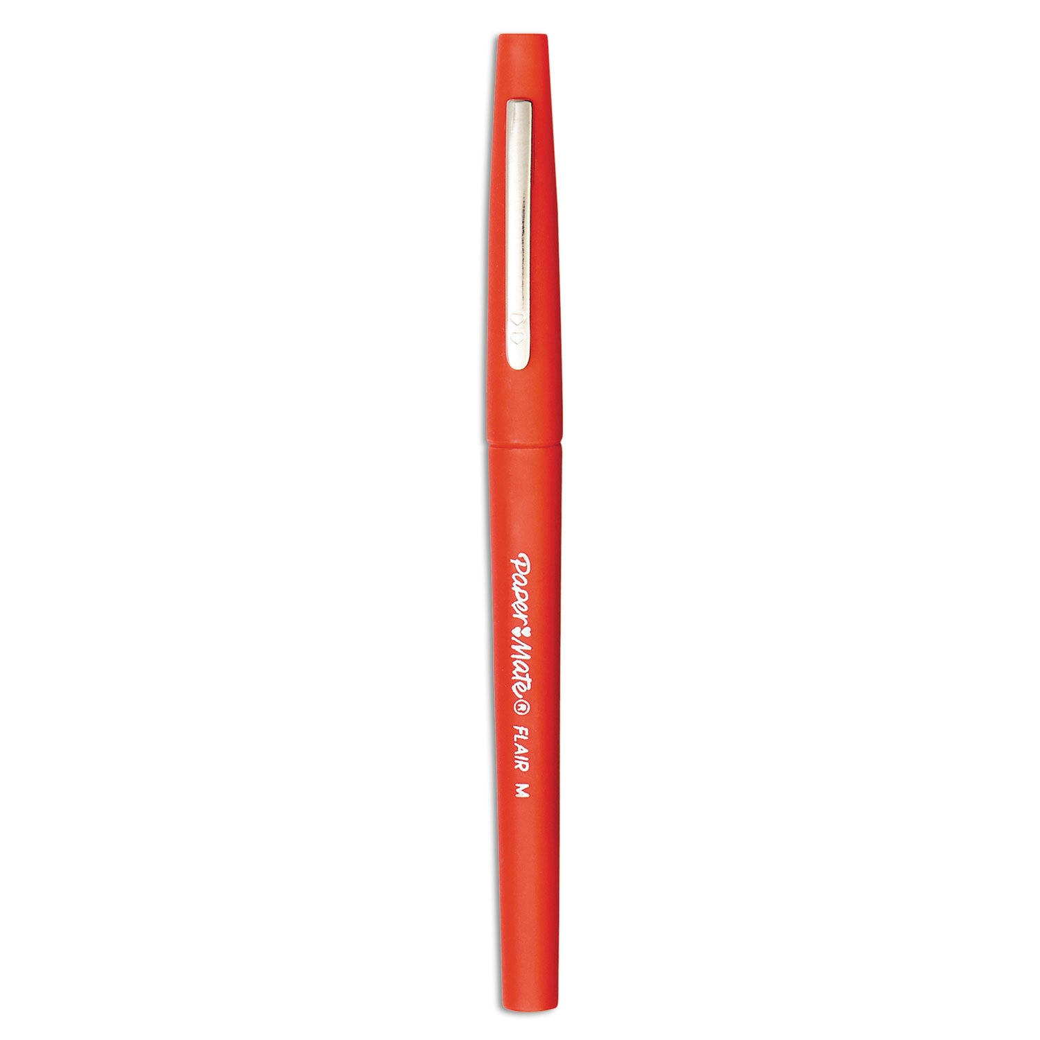 Point Guard Flair Felt Tip Porous Point Pen, Stick, Medium 0.7 mm, Red Ink, Red Barrel, Dozen - 
