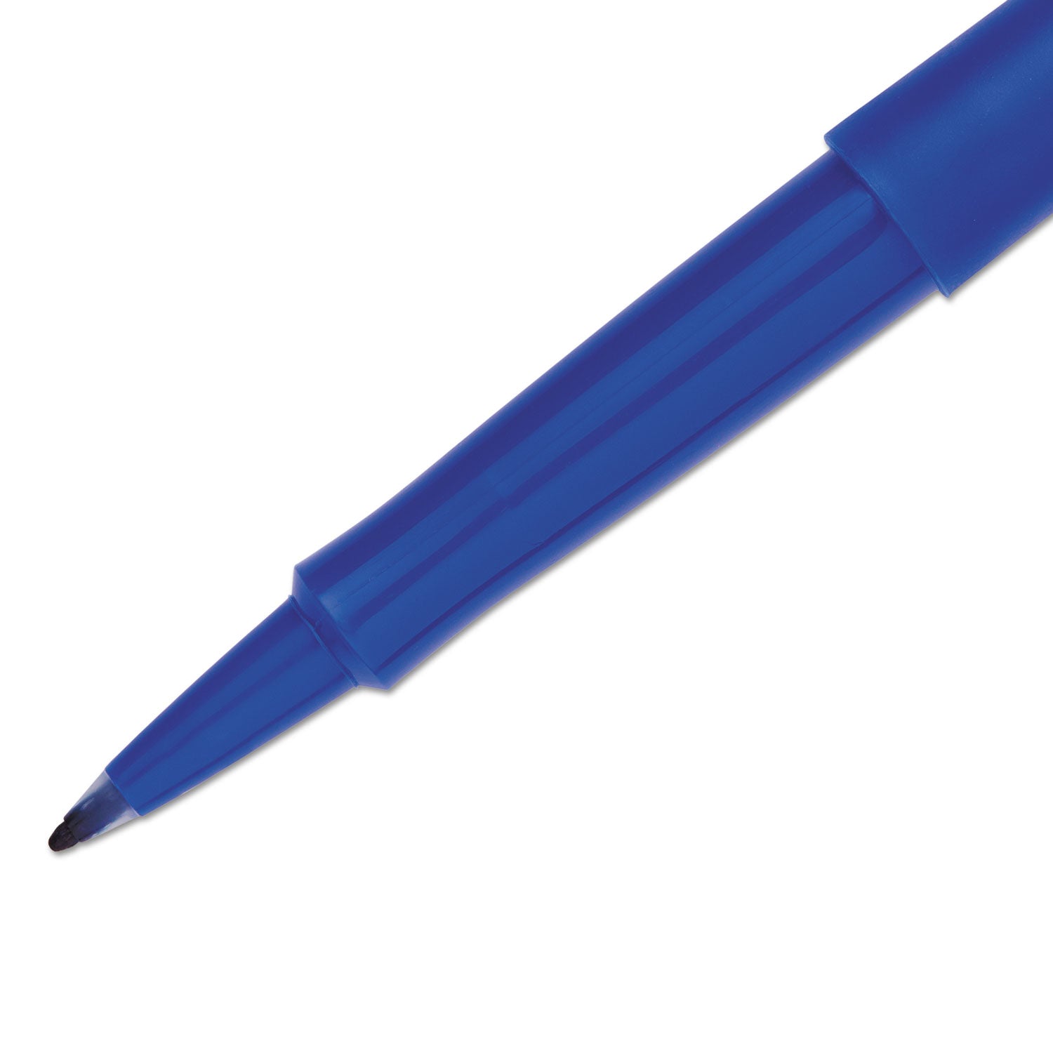 Point Guard Flair Felt Tip Porous Point Pen, Stick, Medium 0.7 mm, Blue Ink, Blue Barrel, Dozen - 