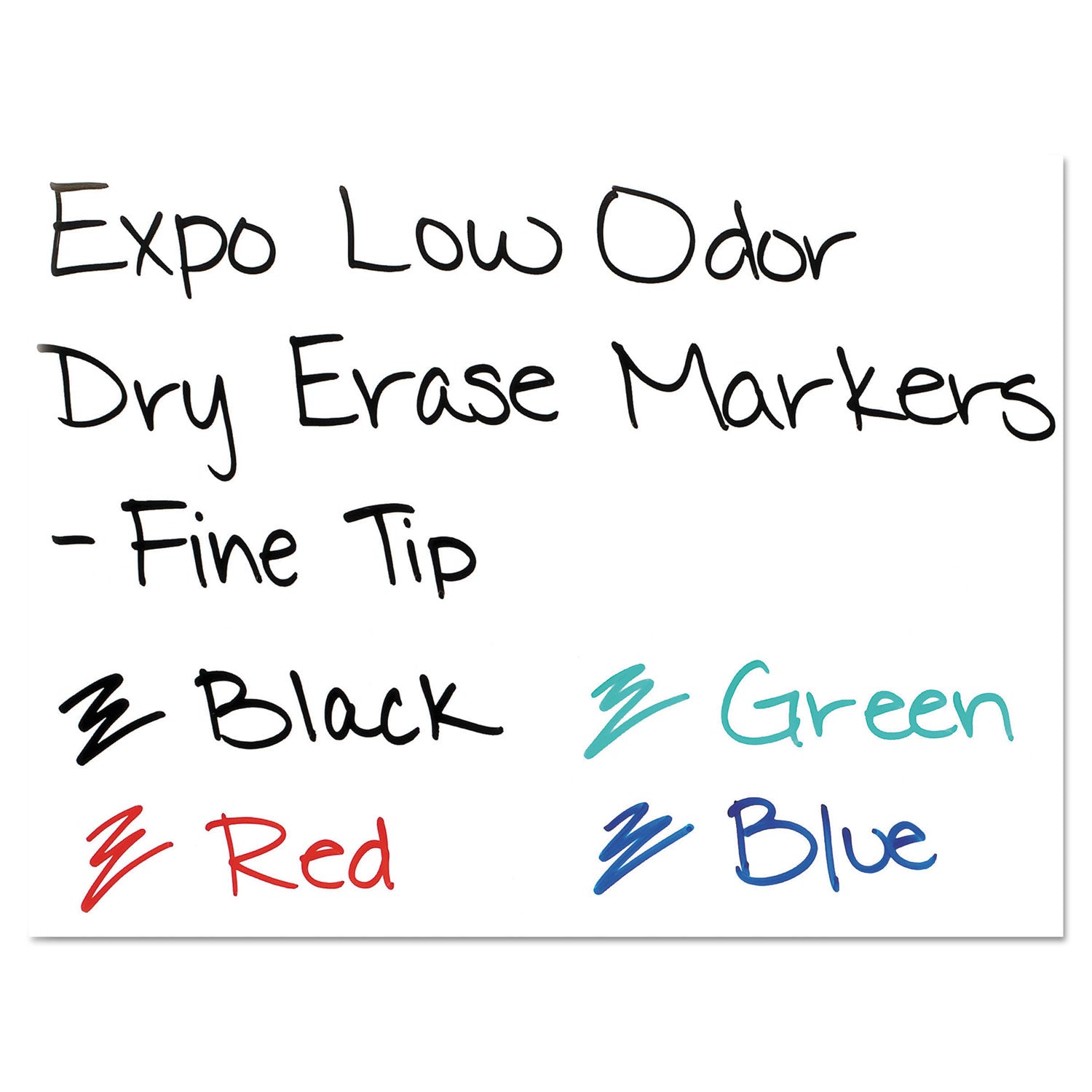 Low-Odor Dry-Erase Marker, Fine Bullet Tip, Assorted Colors, 4/Set - 