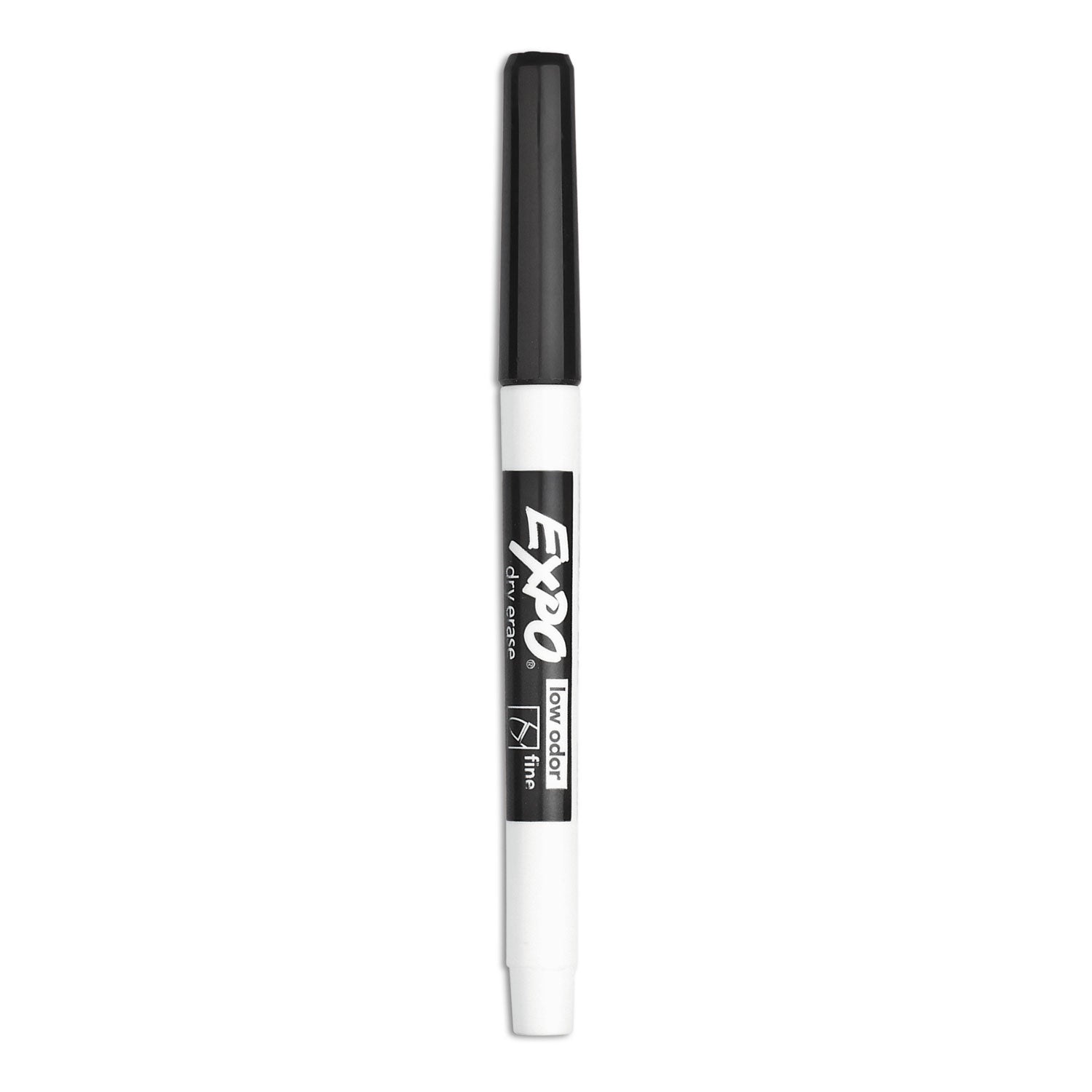 Low-Odor Dry-Erase Marker, Fine Bullet Tip, Black, Dozen - 