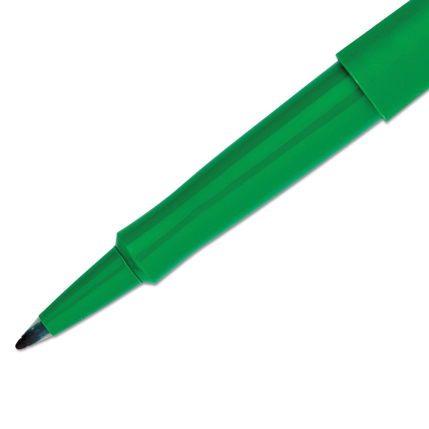 Point Guard Flair Felt Tip Porous Point Pen, Stick, Medium 0.7 mm, Green Ink, Green Barrel, Dozen - 
