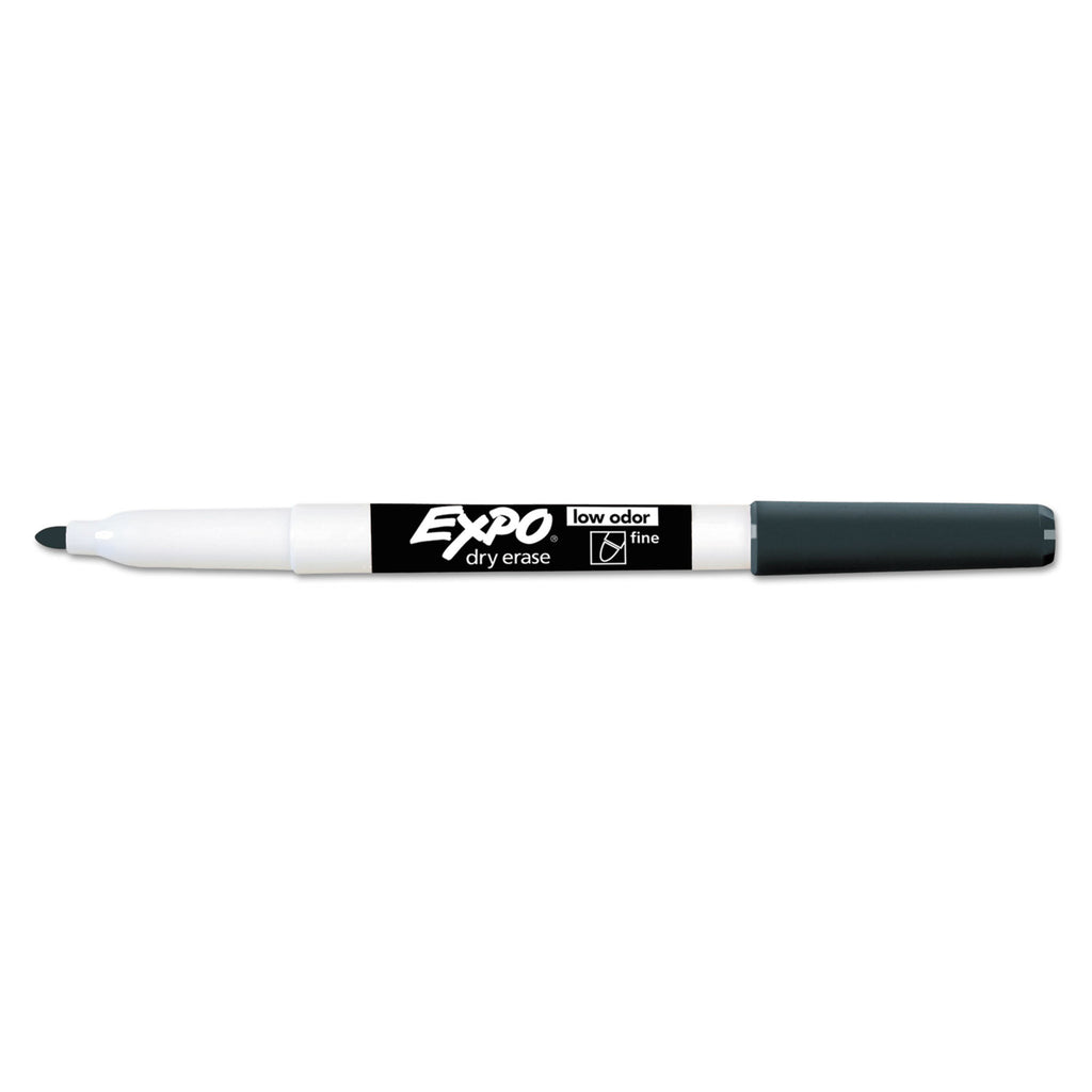 Low-Odor Dry-Erase Marker Value Pack, Fine Bullet Tip, Black, 36/Box