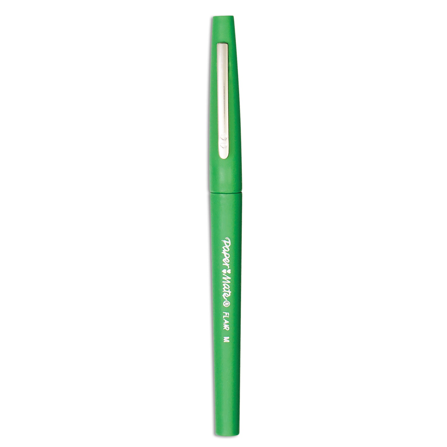 Point Guard Flair Felt Tip Porous Point Pen, Stick, Medium 0.7 mm, Green Ink, Green Barrel, Dozen - 