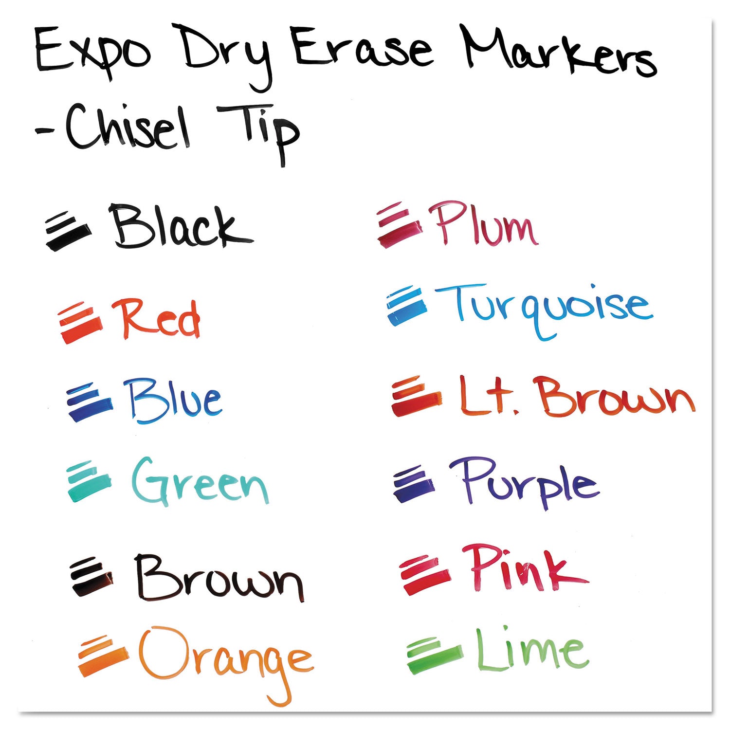 Low-Odor Dry-Erase Marker, Broad Chisel Tip, Assorted Colors, 16/Set - 