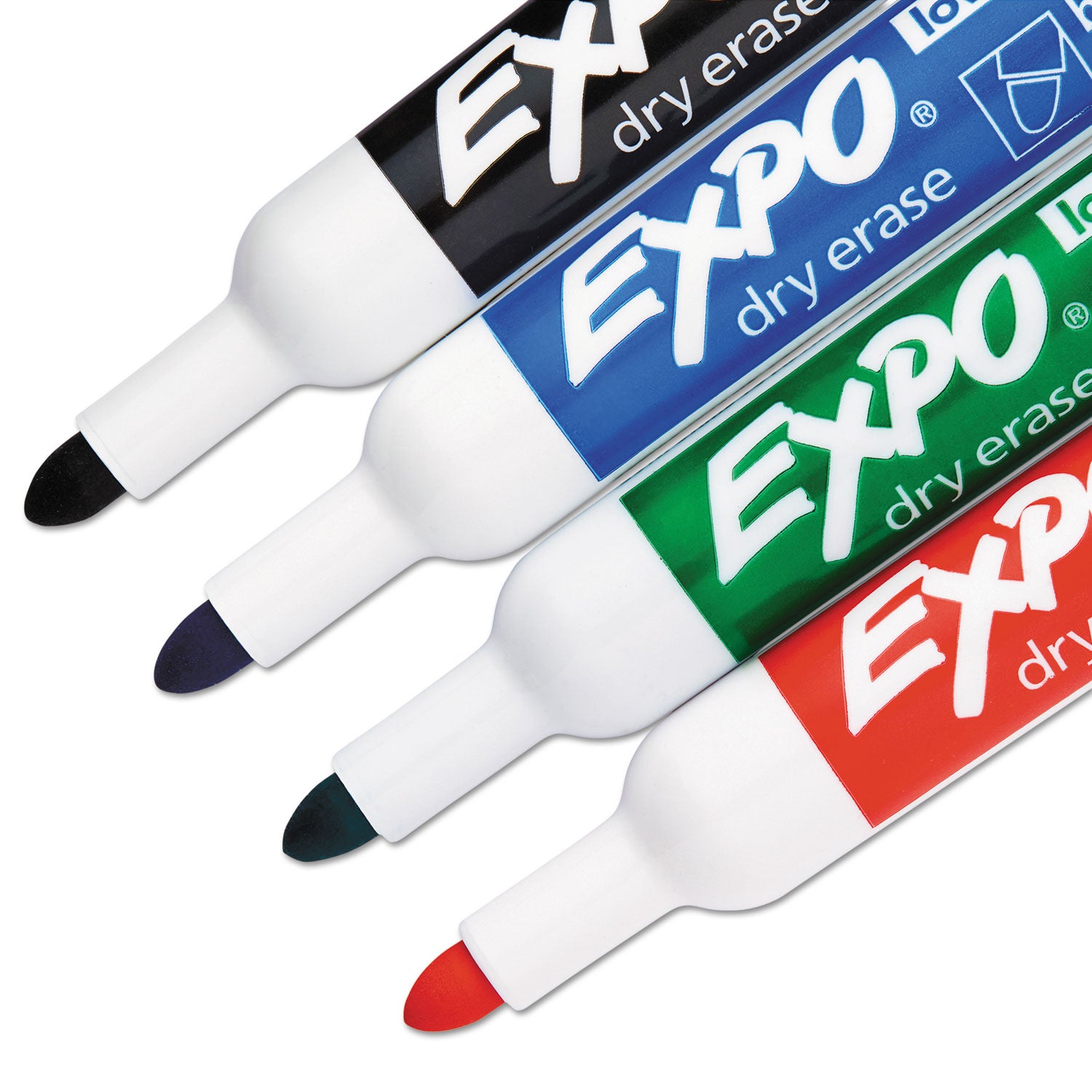 Low-Odor Dry-Erase Marker, Medium Bullet Tip, Assorted Colors, 4/Set - 