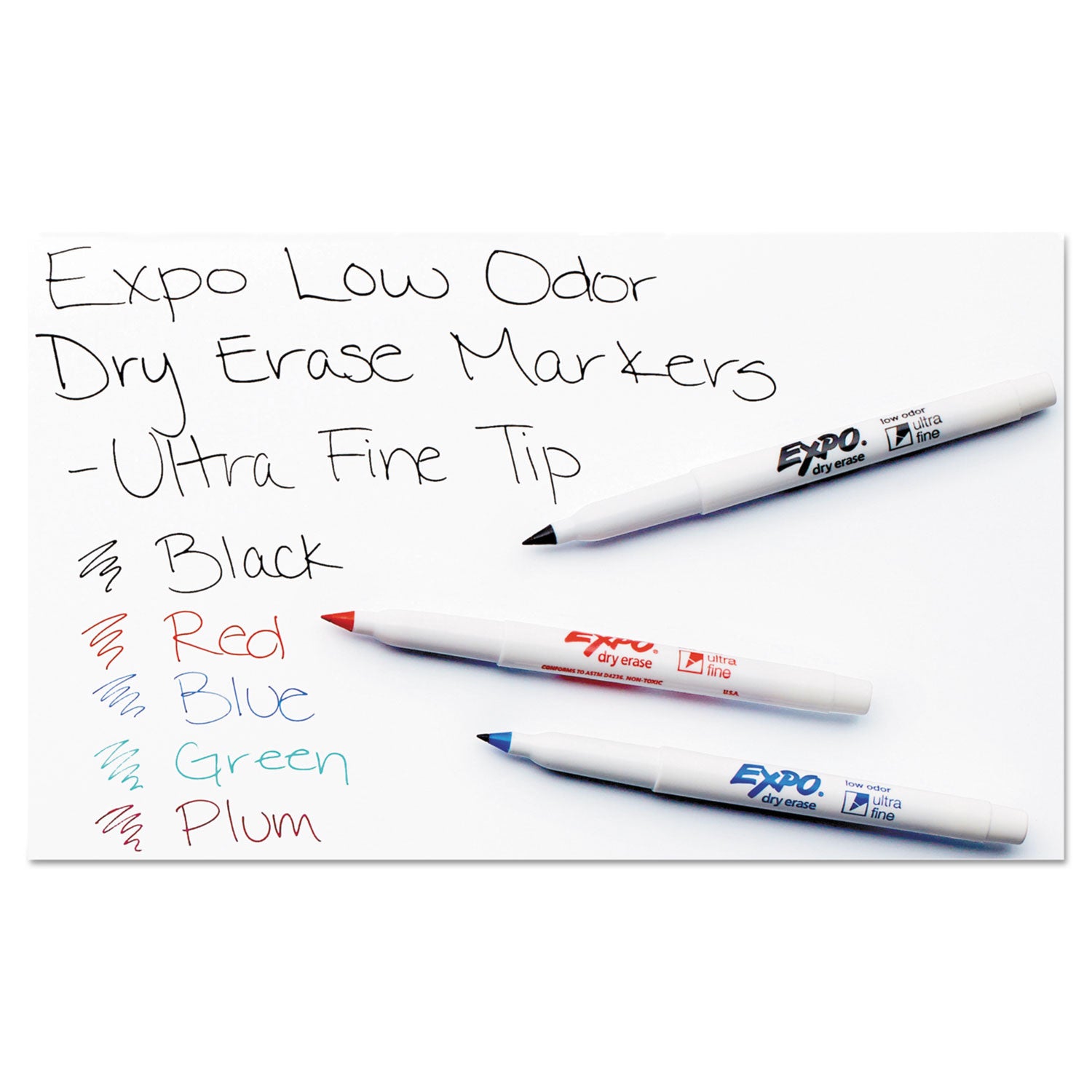 Low-Odor Dry-Erase Marker, Extra-Fine Bullet Tip, Black - 