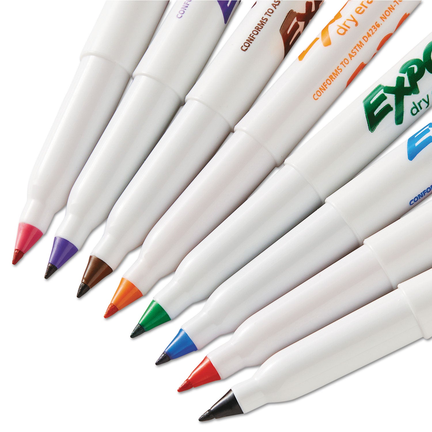 Low-Odor Dry-Erase Marker, Extra-Fine Bullet Tip, Assorted Colors, 8/Set - 