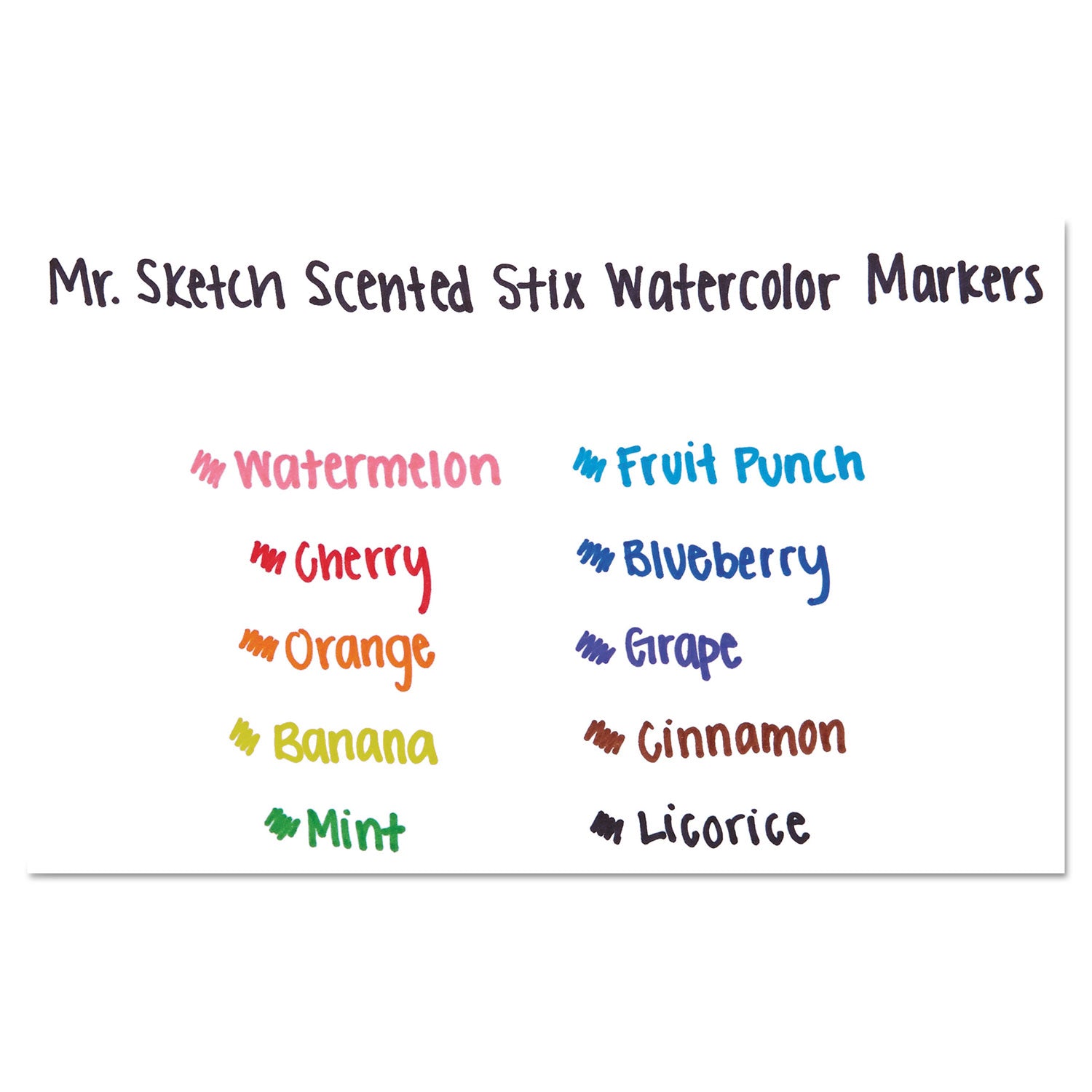 Scented Stix Watercolor Marker Set, Fine Bullet Tip, Assorted Colors, 10/Set - 