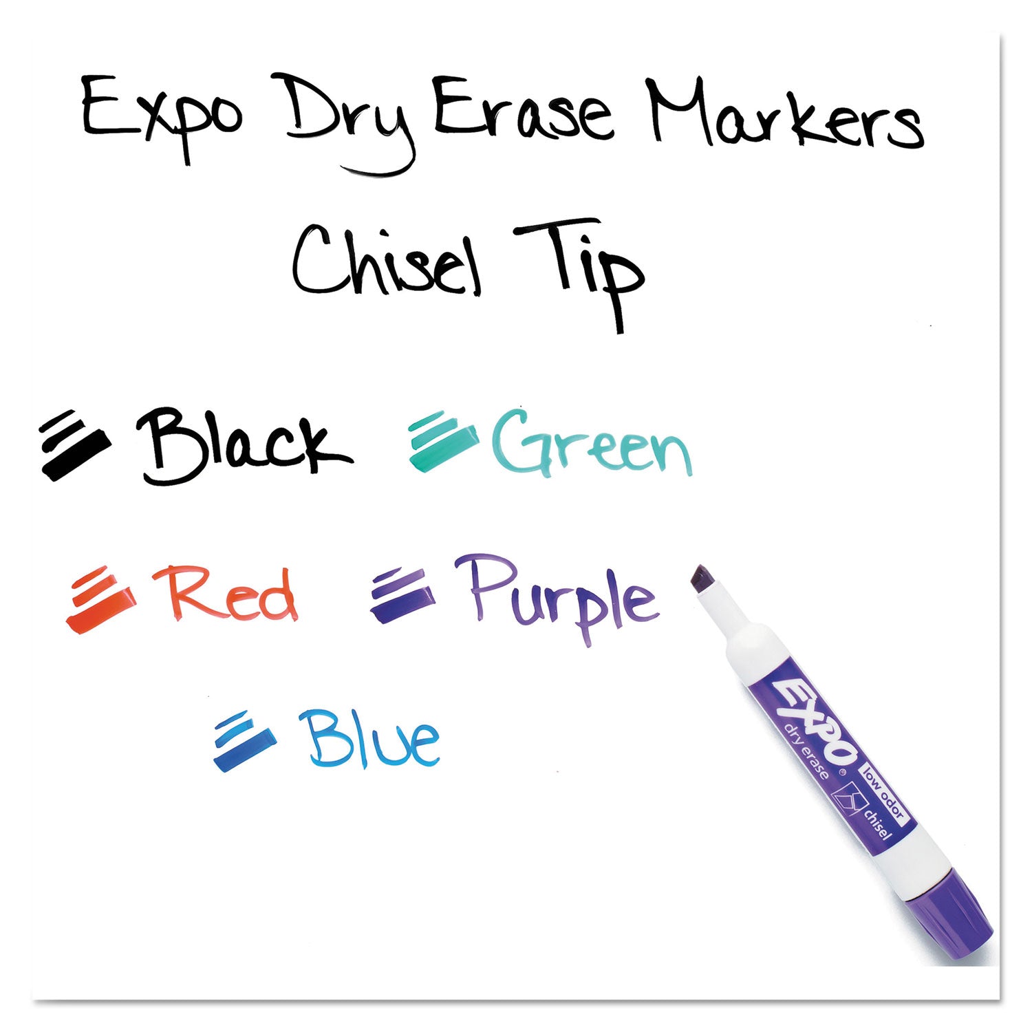 Low-Odor Dry-Erase Marker Value Pack, Broad Chisel Tip, Assorted Colors, 36/Box - 