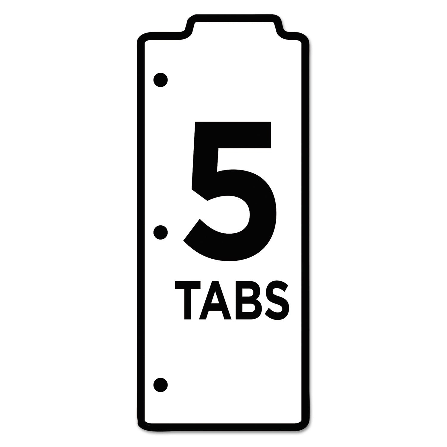 Tabbed Snap-In Bookmark Plastic Dividers, 5-Tab, 11.5 x 3, Assorted, 1 Set - 