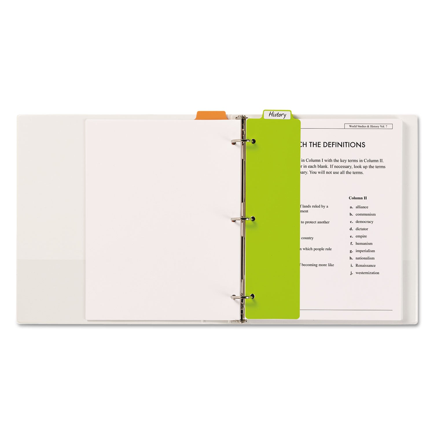 Tabbed Snap-In Bookmark Plastic Dividers, 5-Tab, 11.5 x 3, Assorted, 1 Set - 