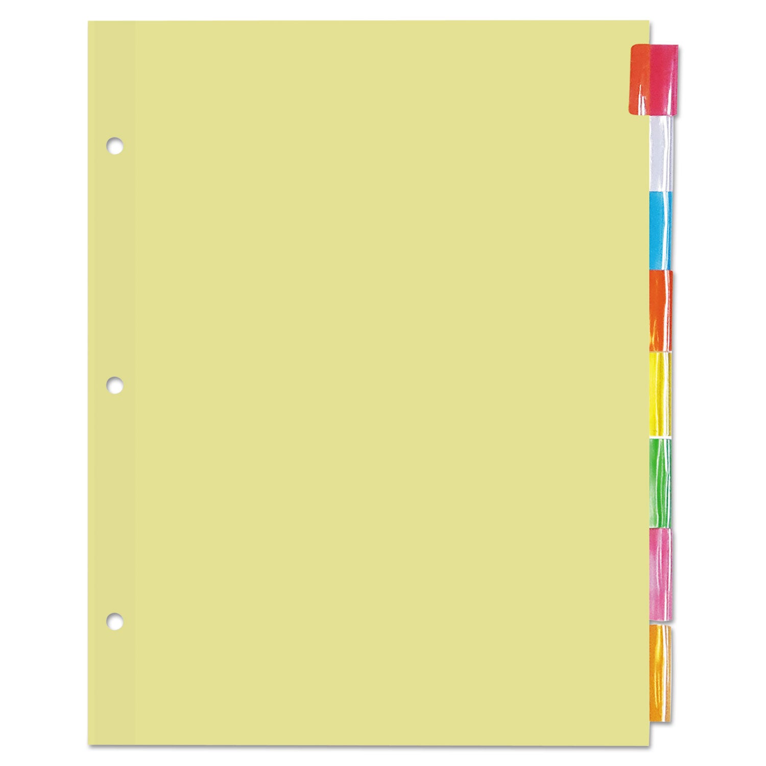 Insertable Tab Index, 8-Tab, 11 x 8.5, Buff, Assorted Tabs, 24 Sets - 
