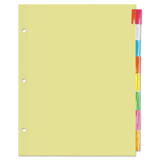 Insertable Tab Index, 8-Tab, 11 x 8.5, Buff, Assorted Tabs, 24 Sets - 