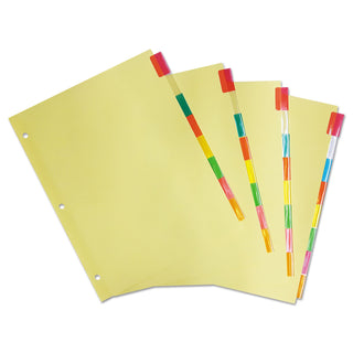 Insertable Tab Index, 8-Tab, 11 x 8.5, Buff, Assorted Tabs, 24 Sets - 