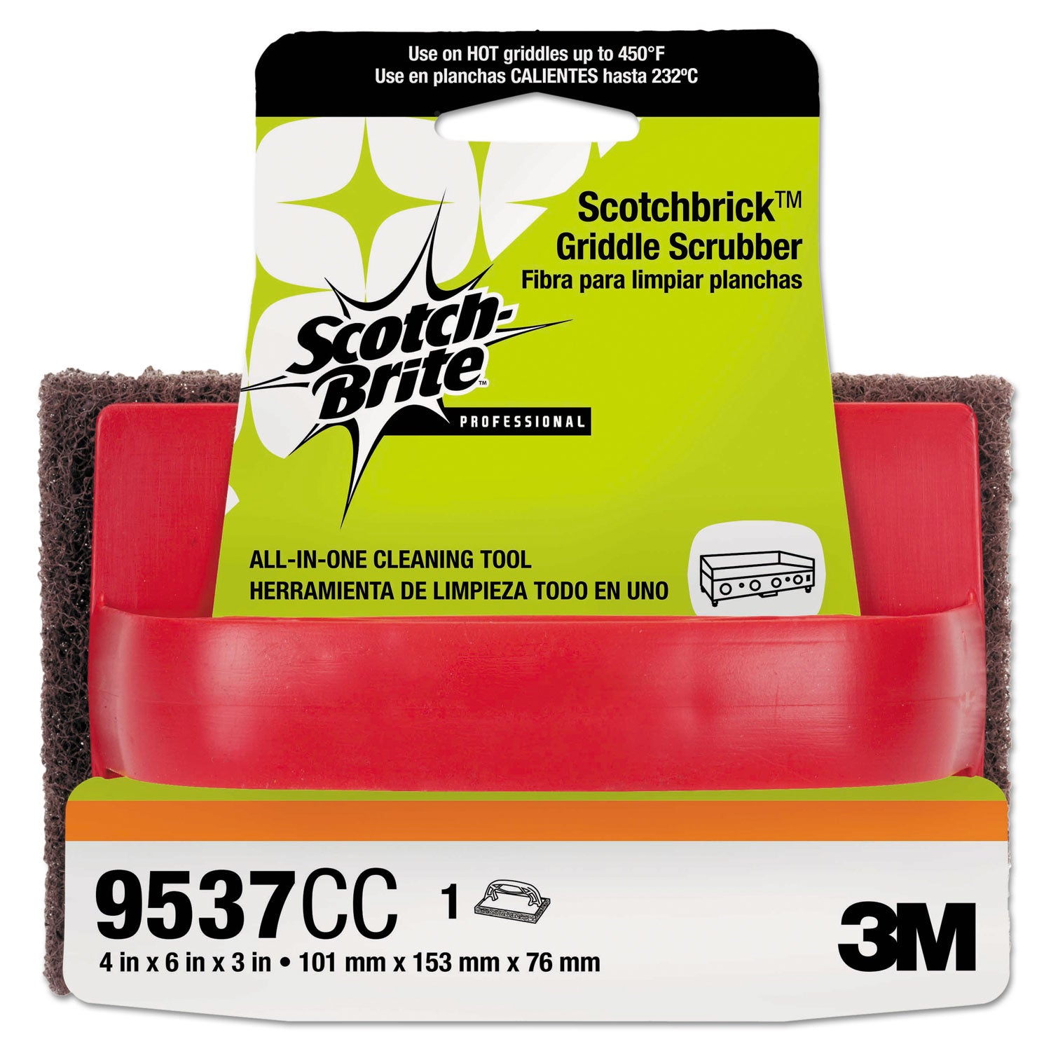 scotchbrick-griddle-scrubber-9537-4-x-6-x-3-red-black-12-carton_mmm59203 - 2