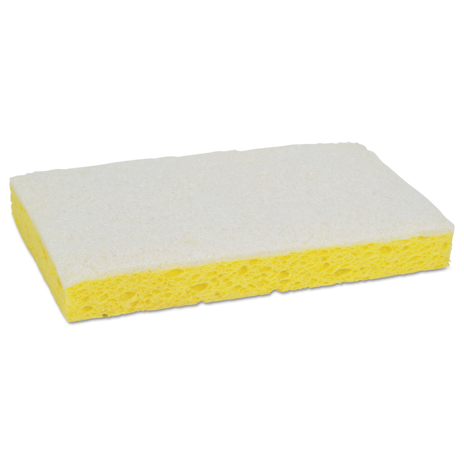 Light-Duty Scrubbing Sponge, #63, 3.6 x 6.1, 0.7" Thick, Yellow/White, 20/Carton - 