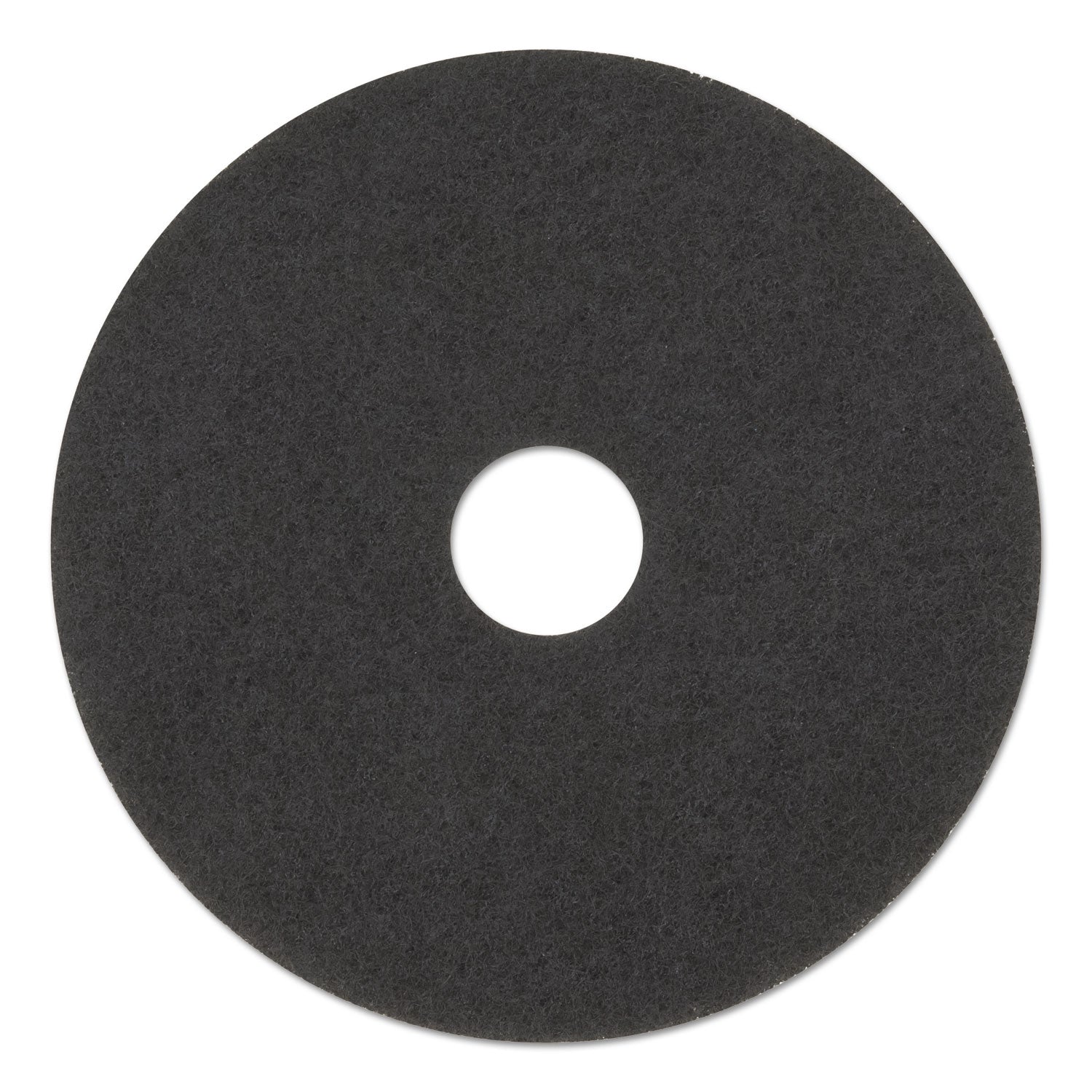 3M Black Stripping Pads - 5/Carton - Round x 17" Diameter - Stripping, Floor - Hard, Concrete Floor - 175 rpm to 600 rpm Speed Supported - Textured, Adhesive, Durable, Abrasive, Dirt Remover - Nylon, Polyester Fiber - Black