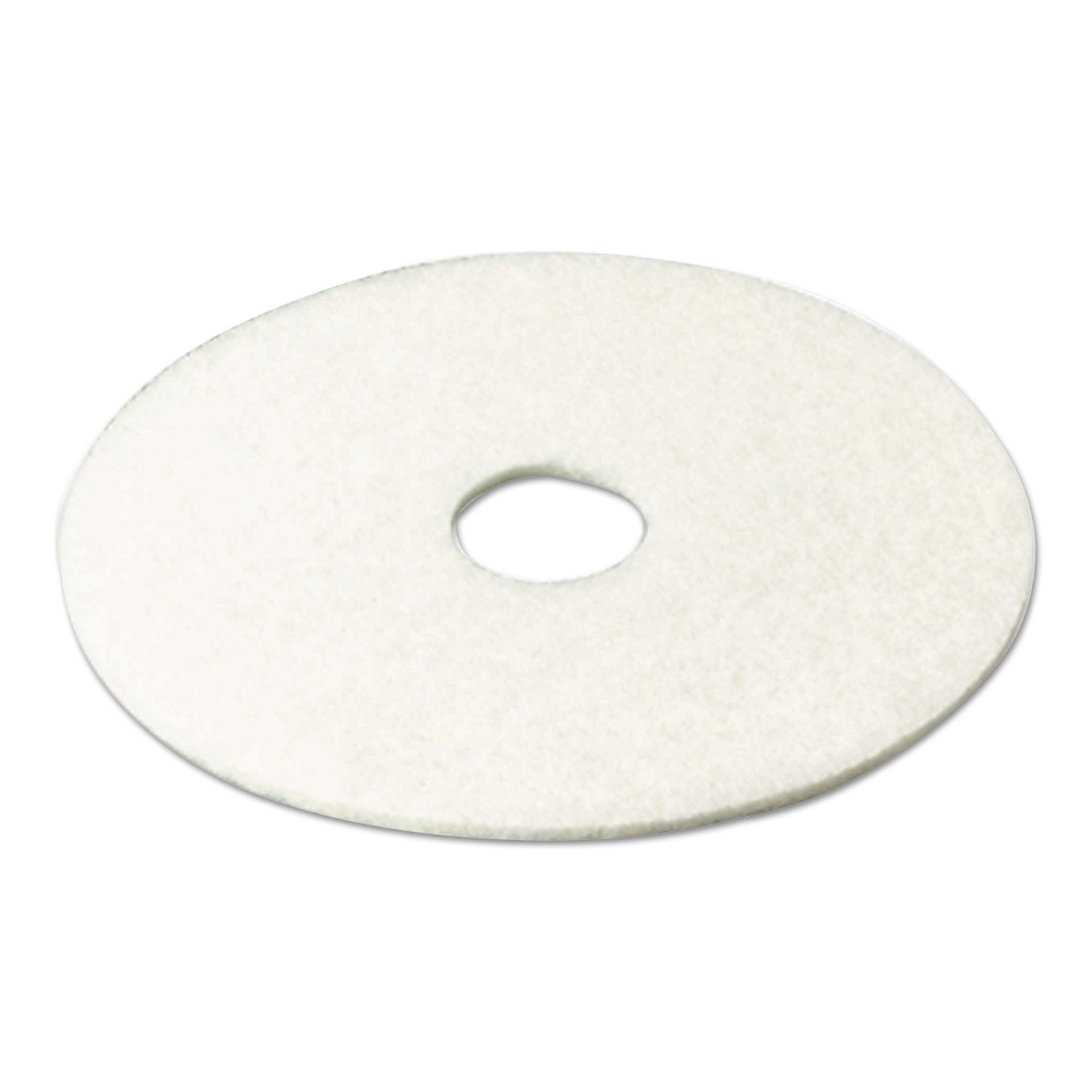 Low-Speed Super Polishing Floor Pads 4100, 16" Diameter, White, 5/Carton - 