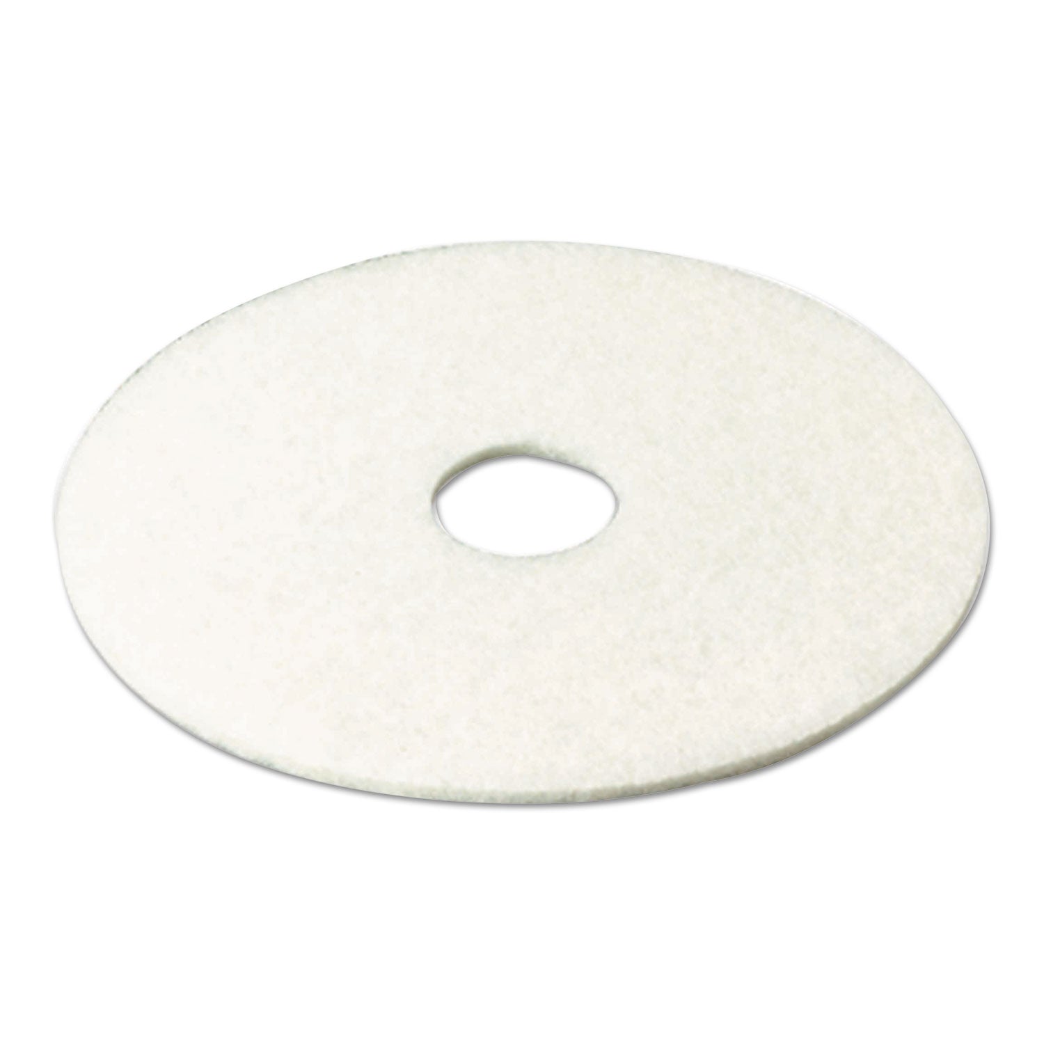 3M White Super Polish Pads - 5/Carton - Round x 12" Diameter - Polishing, Floor, Buffing, Scrubbing - Wood Floor - 175 rpm to 600 rpm Speed Supported - Textured, Adhesive, Durable, Scuff Mark Remover, Heel Mark Remover - Polyester Fiber - White - 2
