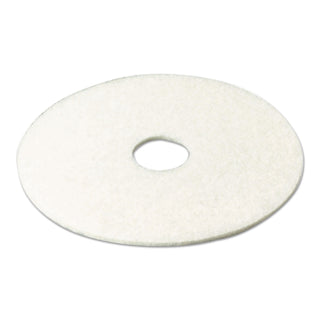 Ultra High-Speed Natural Blend Floor Burnishing Pads 3300, 20" Diameter, White, 5/Carton
