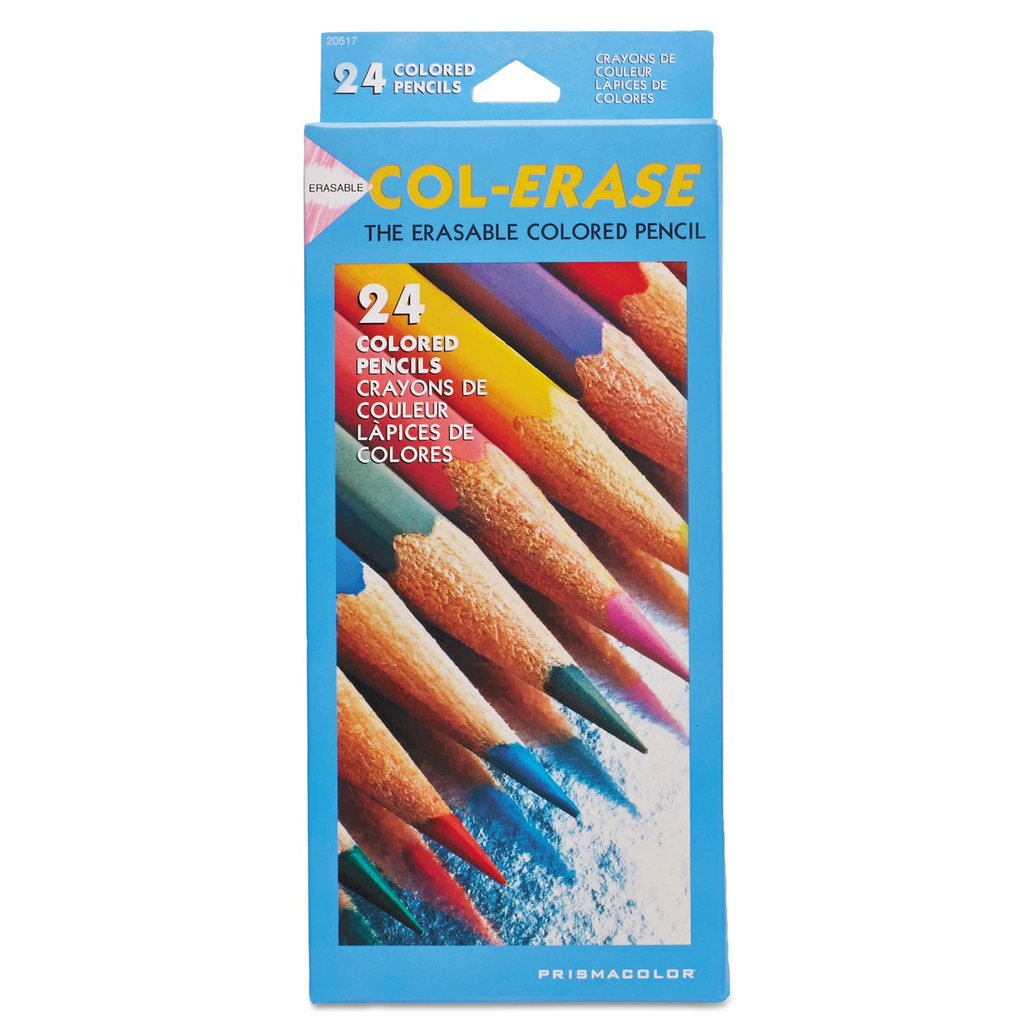 Col-Erase Pencil with Eraser, 0.7 mm, 2B, Assorted Lead and Barrel Colors, 24/Pack - 