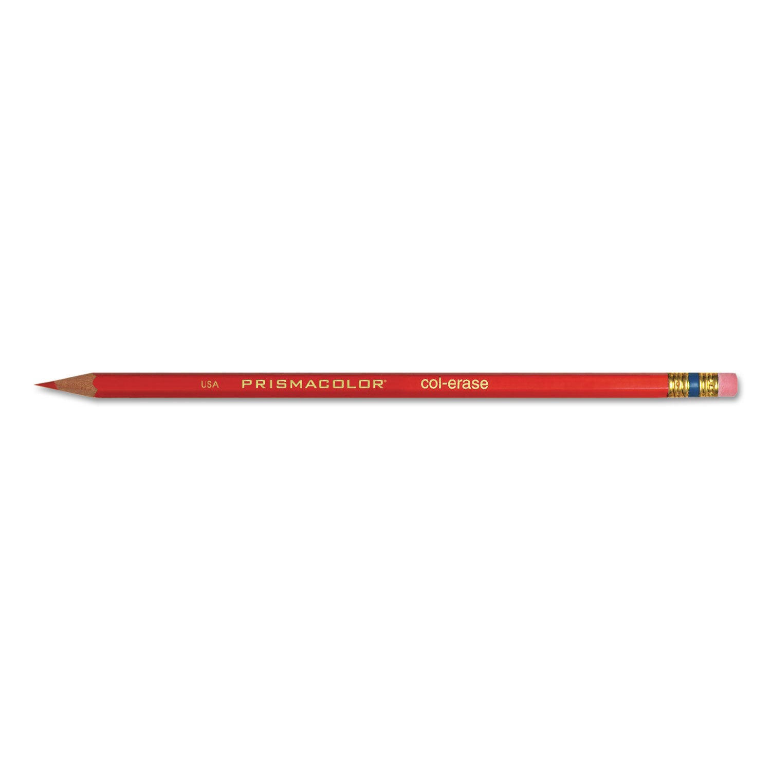 Col-Erase Pencil with Eraser, 0.7 mm, 2B, Assorted Lead and Barrel Colors, Dozen - 