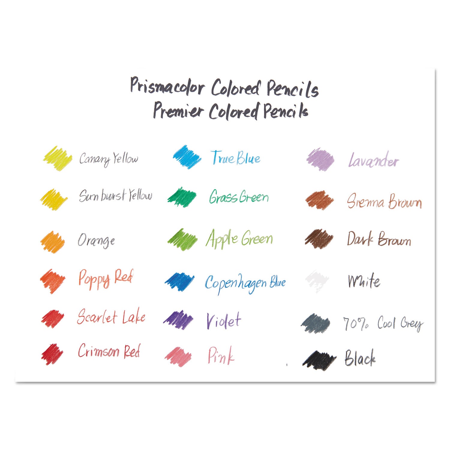 Premier Colored Pencil, 0.7 mm, 2H (#4), Assorted Lead and Barrel Colors, 72/Pack - 