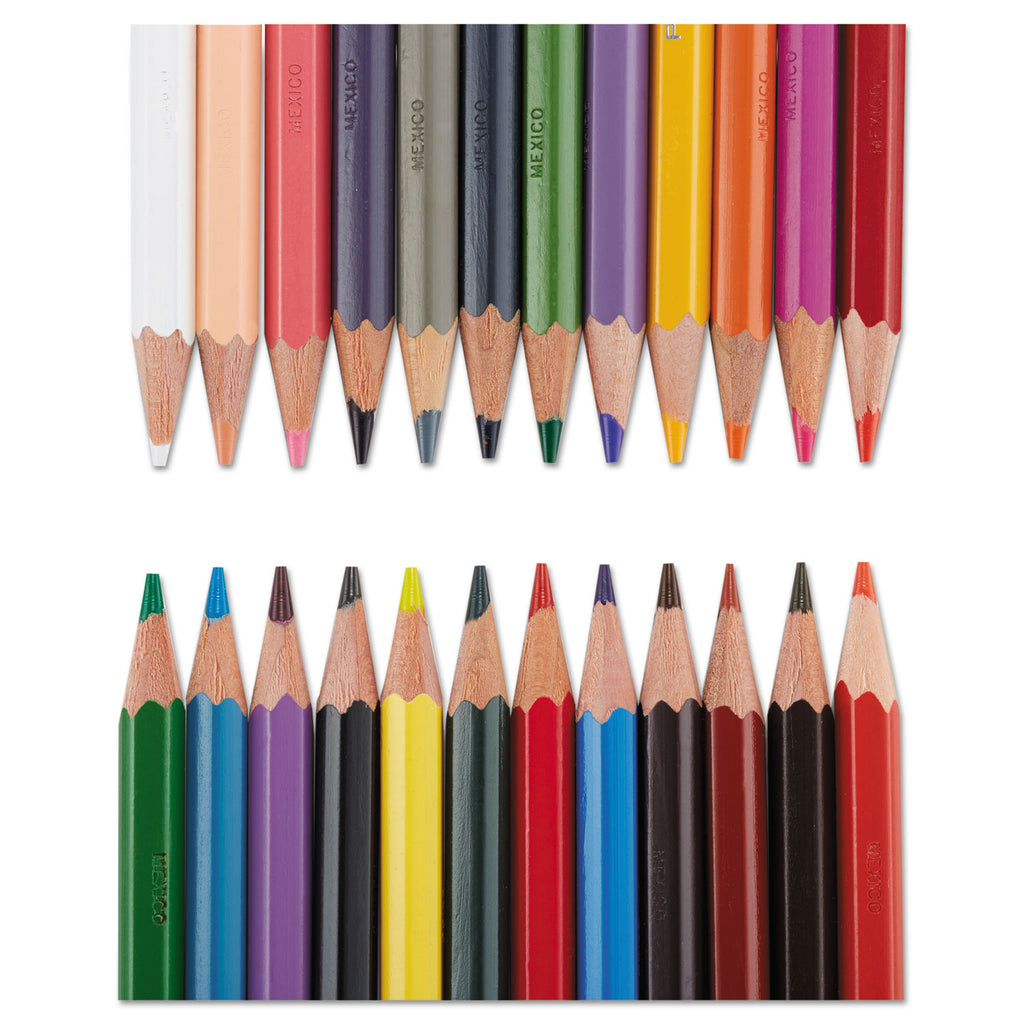 Col-Erase Pencil with Eraser, 0.7 mm, 2B, Assorted Lead and Barrel Colors, 24/Pack
