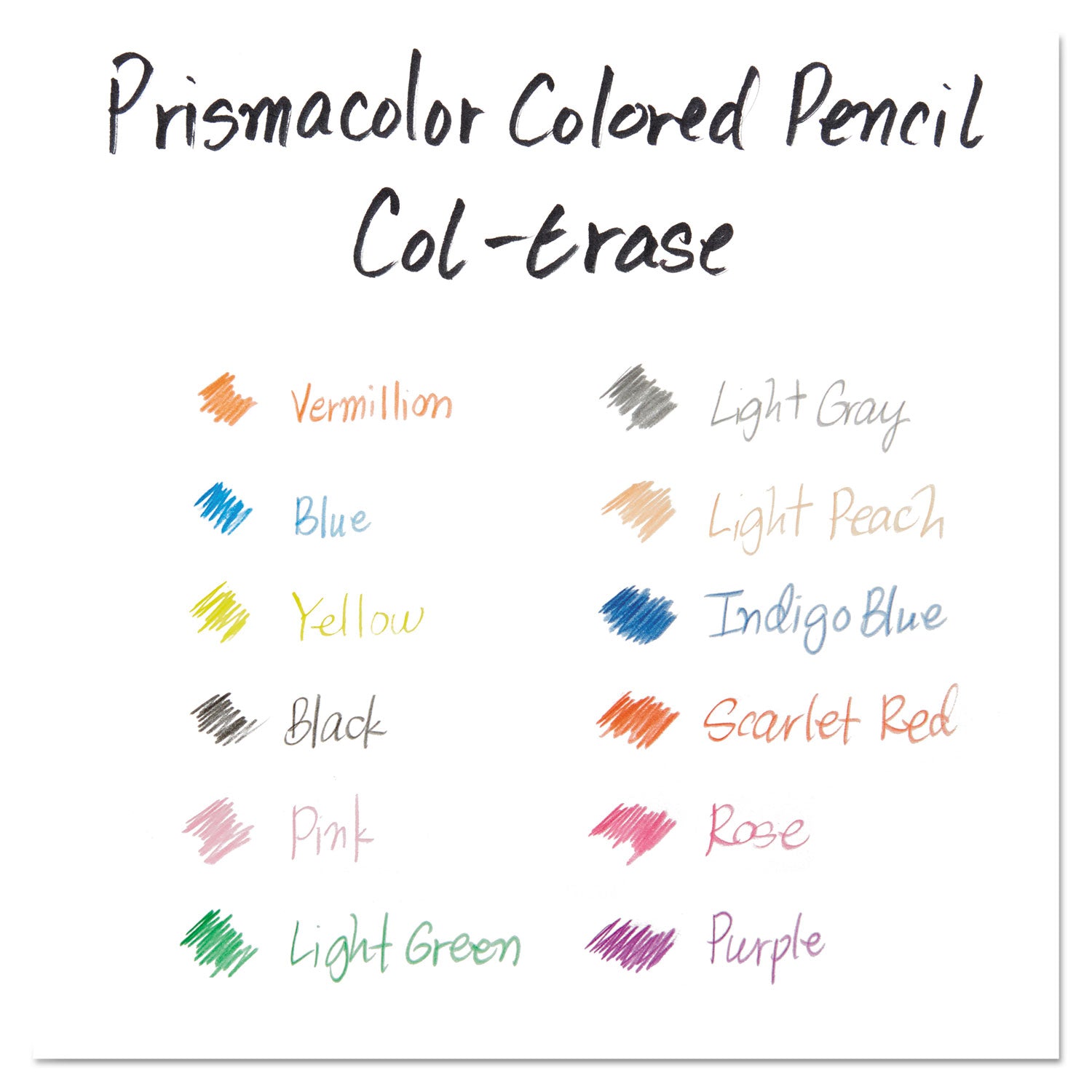 Col-Erase Pencil with Eraser, 0.7 mm, 2B, Assorted Lead and Barrel Colors, 24/Pack - 