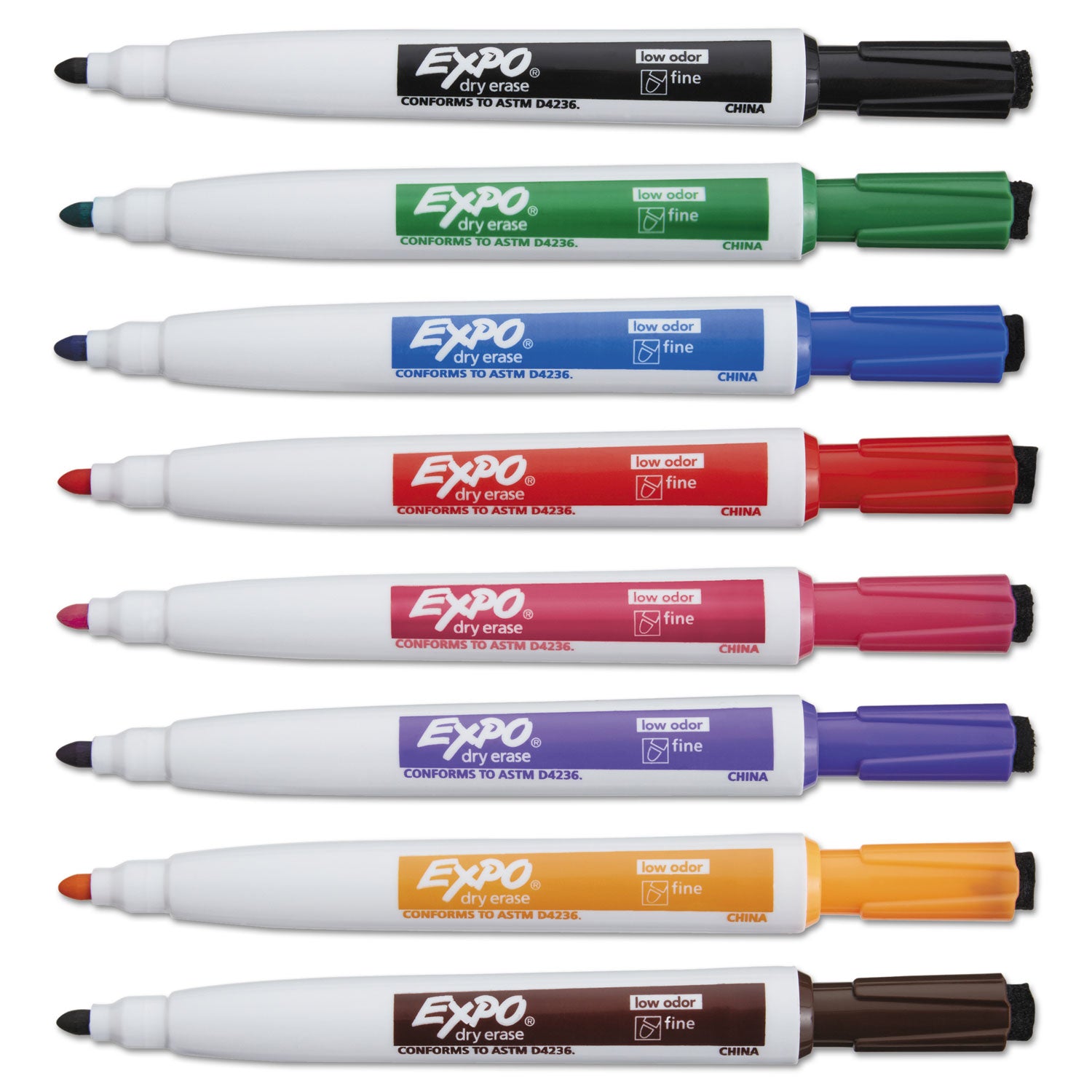 Magnetic Dry Erase Marker, Fine Bullet Tip, Assorted Colors, 8/Pack