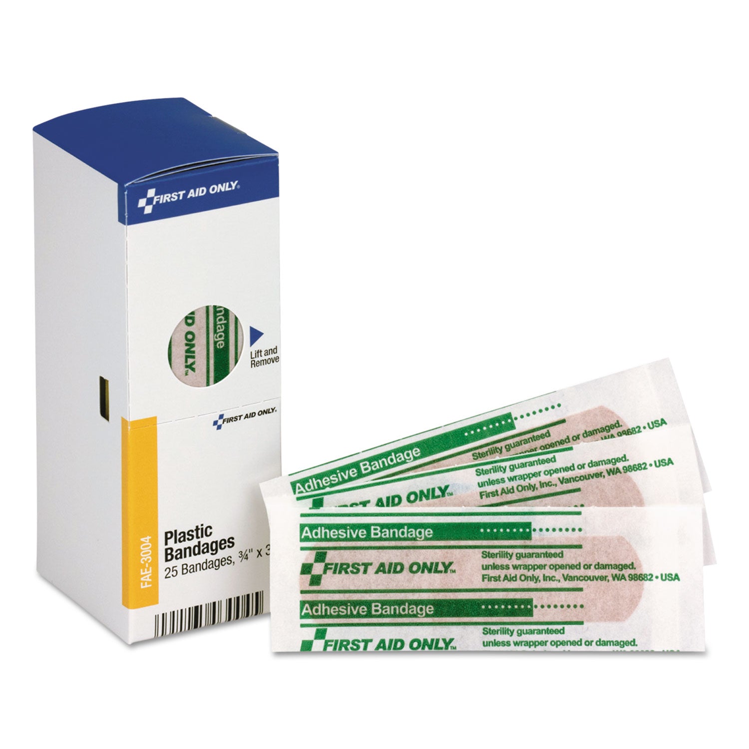 SmartCompliance Plastic Bandages, 0.75 x 3, 25/Box - 