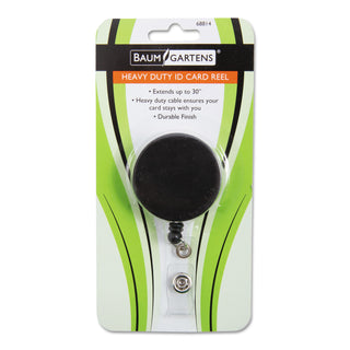 Heavy Duty ID Card Reel, 30" Extension, Black/Chrome