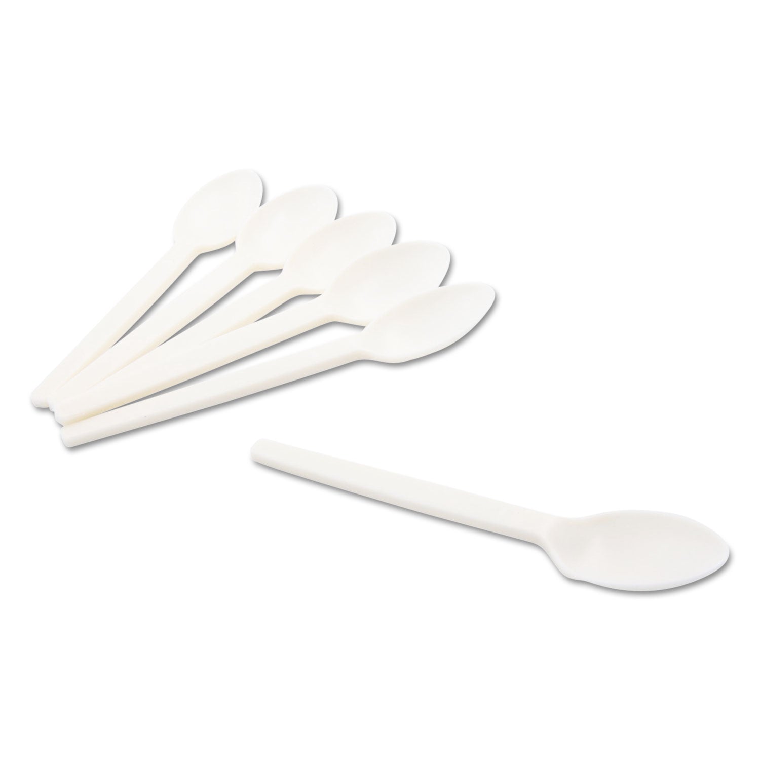 Corn Starch Cutlery, Spoon, White, 100/Pack - 