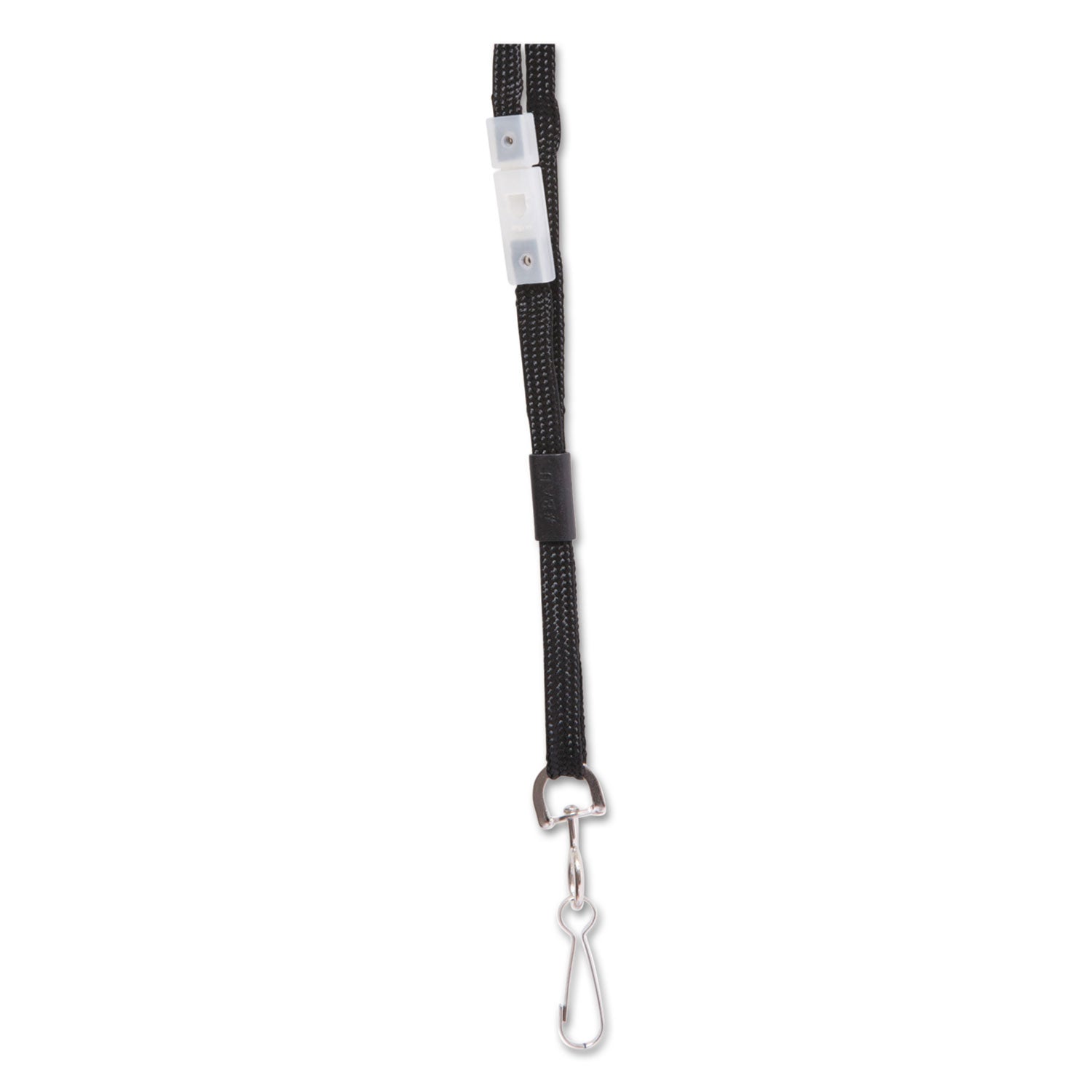 Safety Breakaway Lanyard, Metal Hook Fastener, 36" Long, Black - 