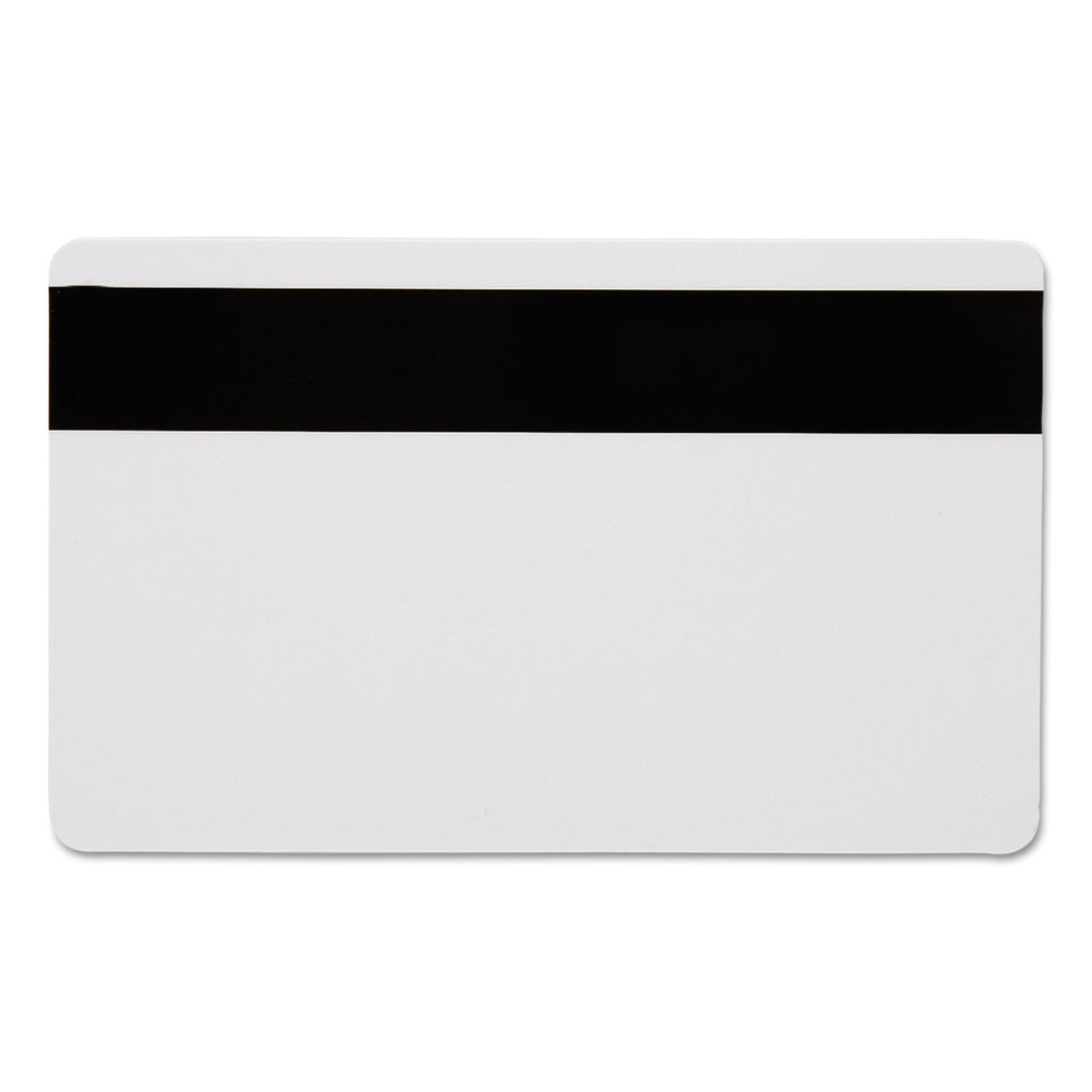 SICURIX Blank ID Card with Magnetic Strip, 2 1/8 x 3 3/8, White, 100/Pack
